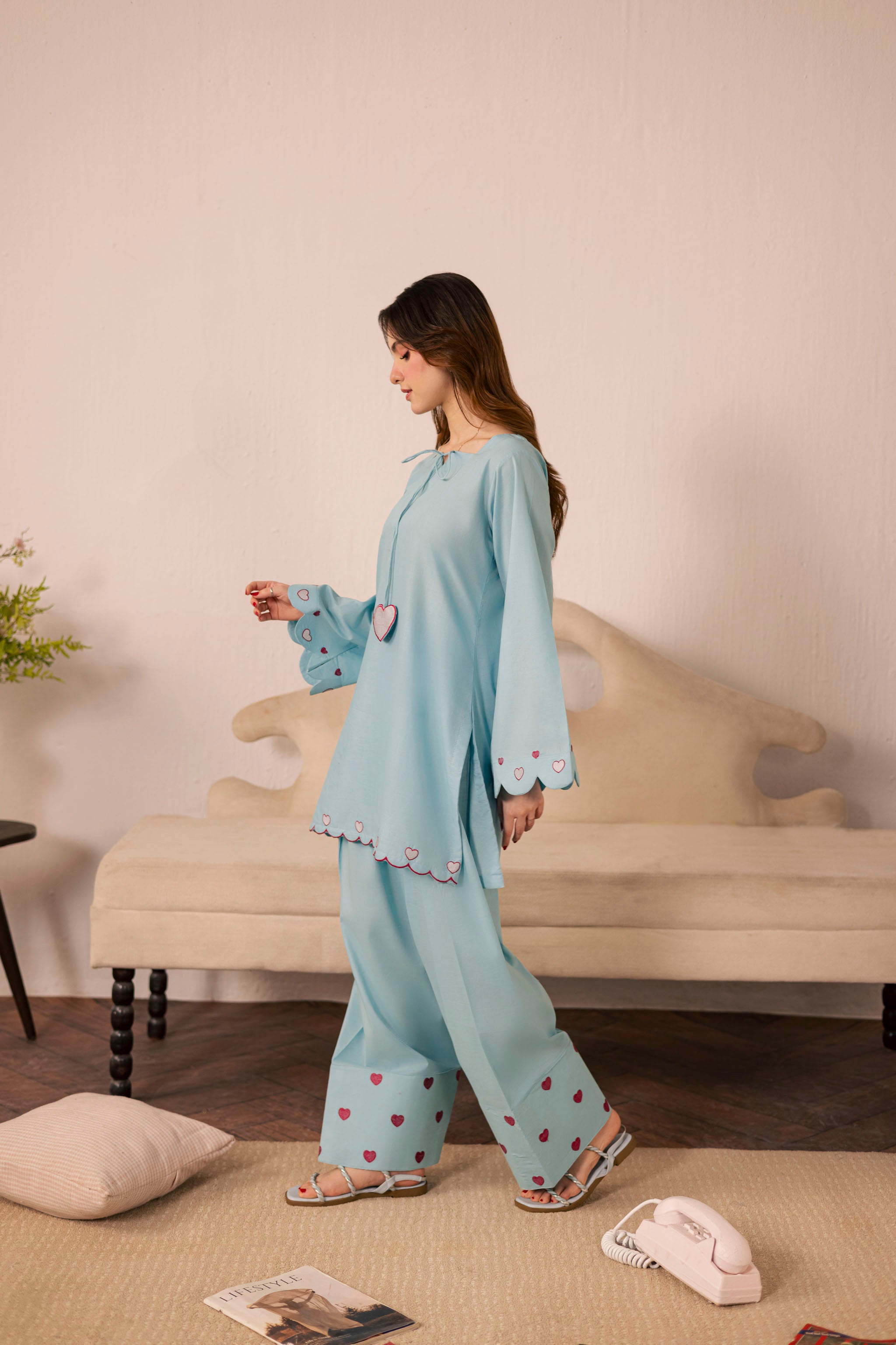 2PC Summer Embroidered Dress - 1240