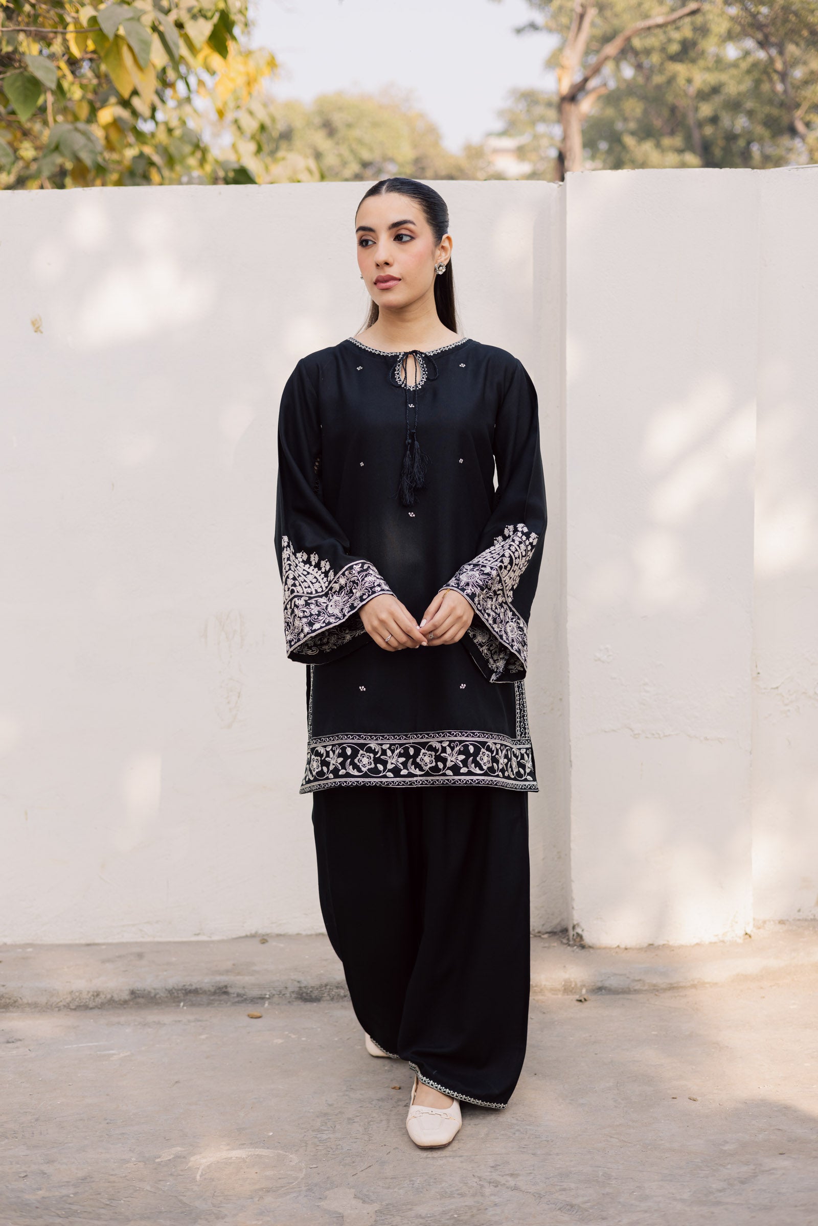 2PC Winter Embroidered Dress - 1201