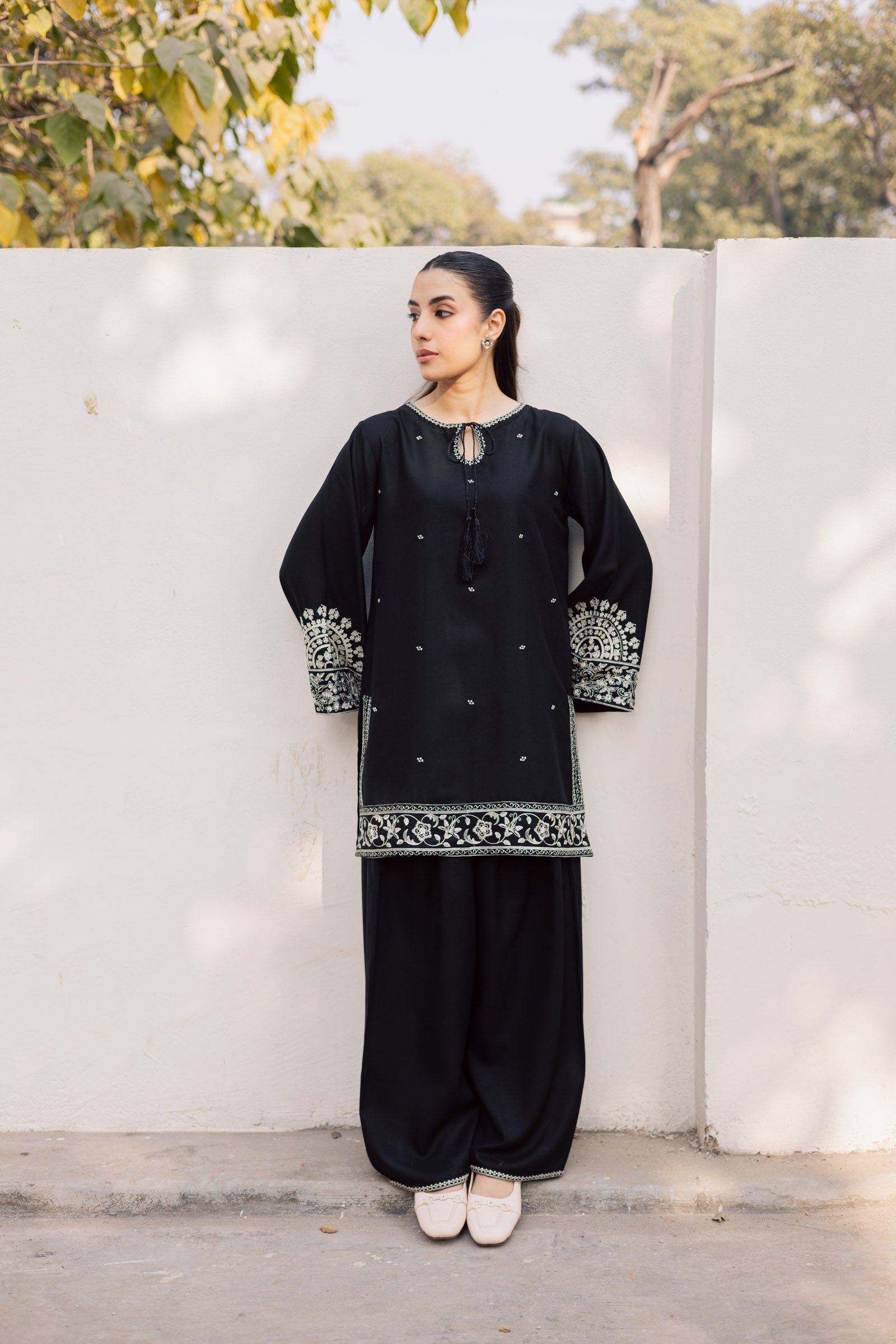 2PC Winter Embroidered Dress - 1201