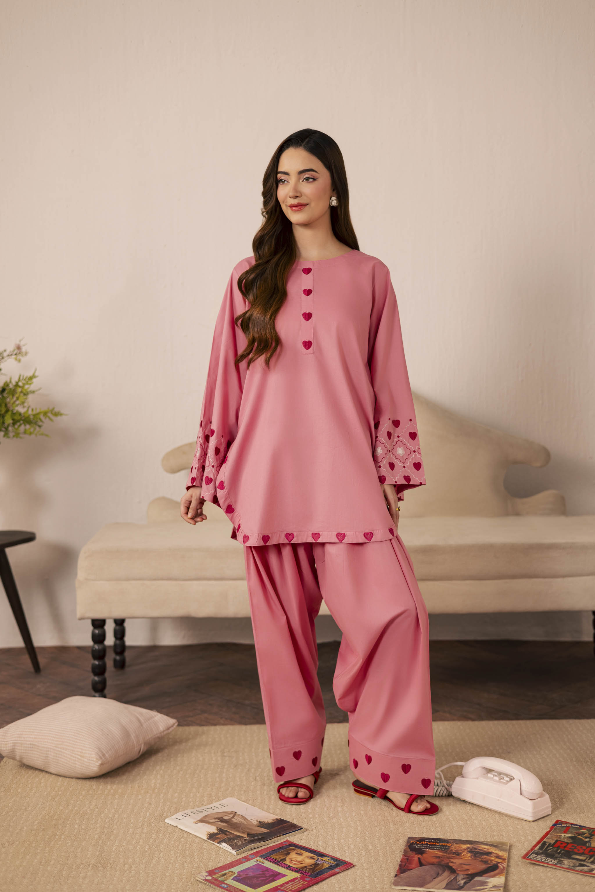 2PC Summer Embroidered Dress - 1241