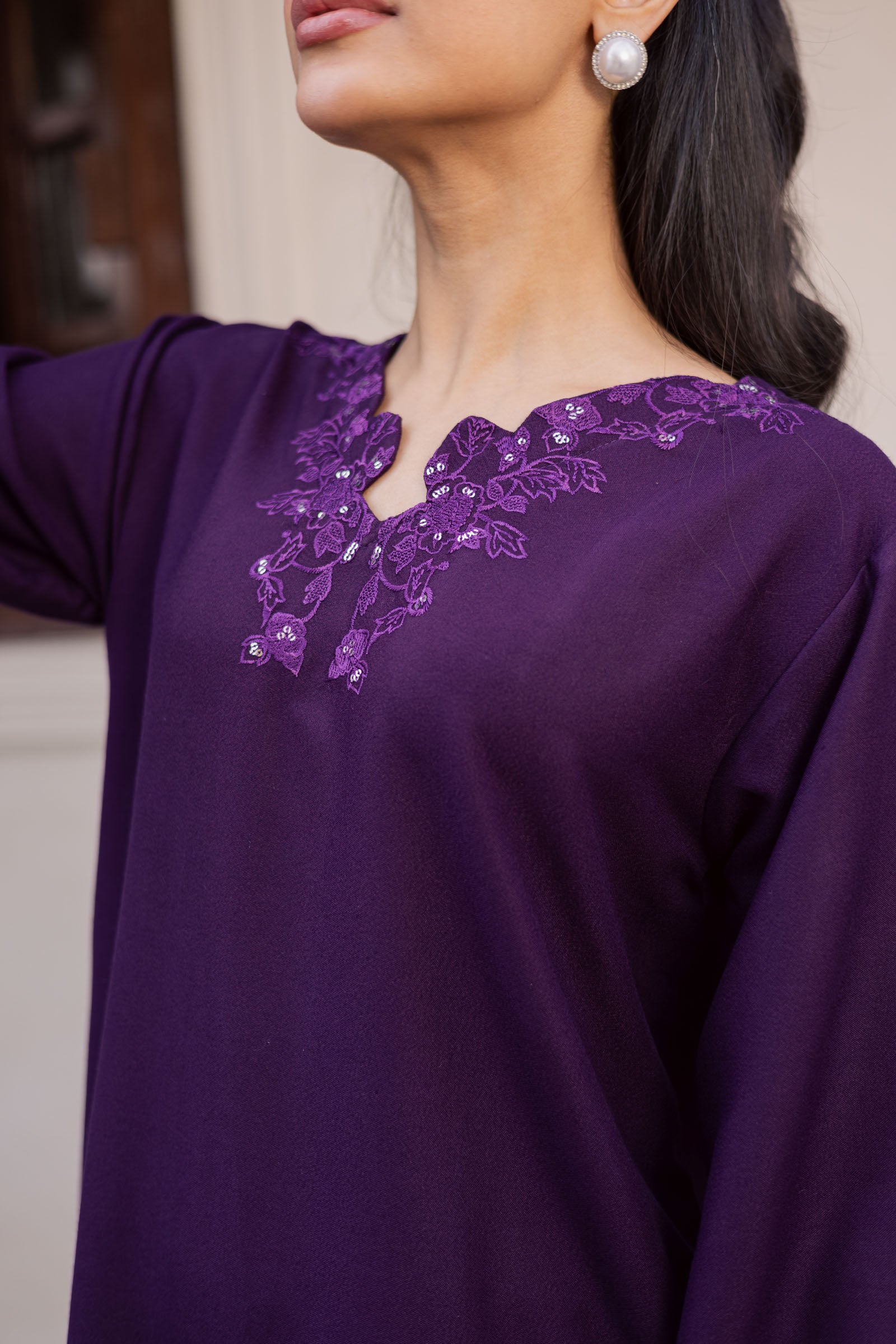 2PC Winter Embroidered Dress - 1209