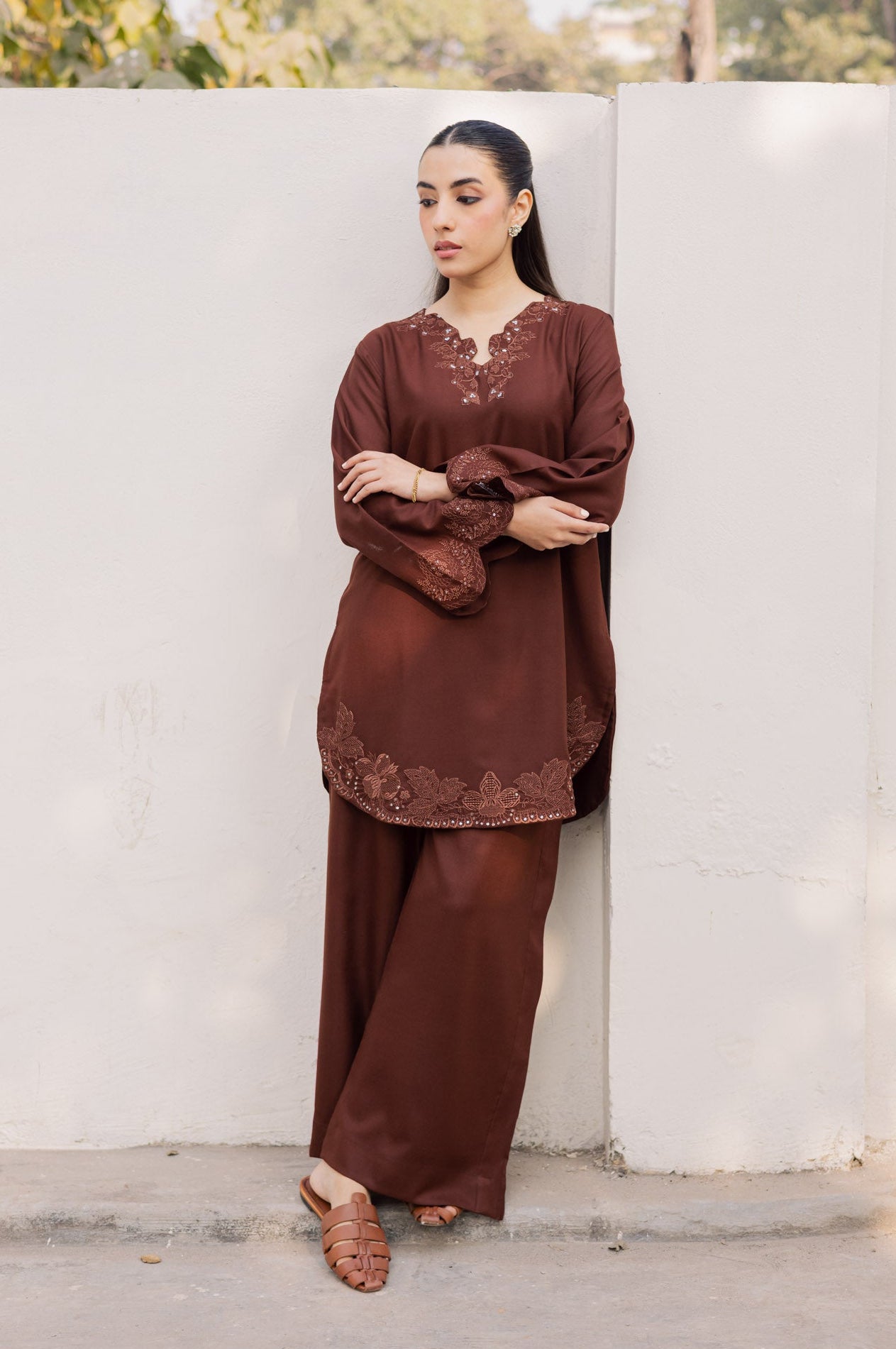 2PC Summer Embroidered Dress - 1210