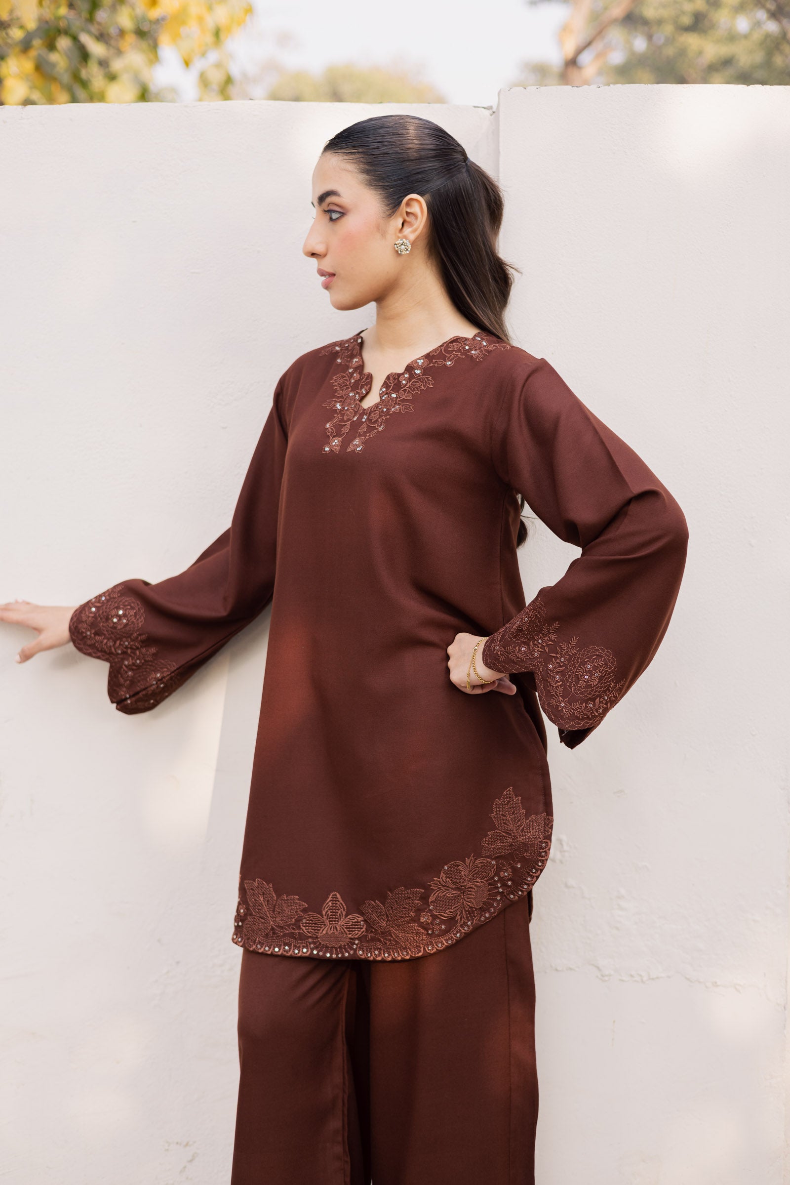 2PC Winter Embroidered Dress - 1210
