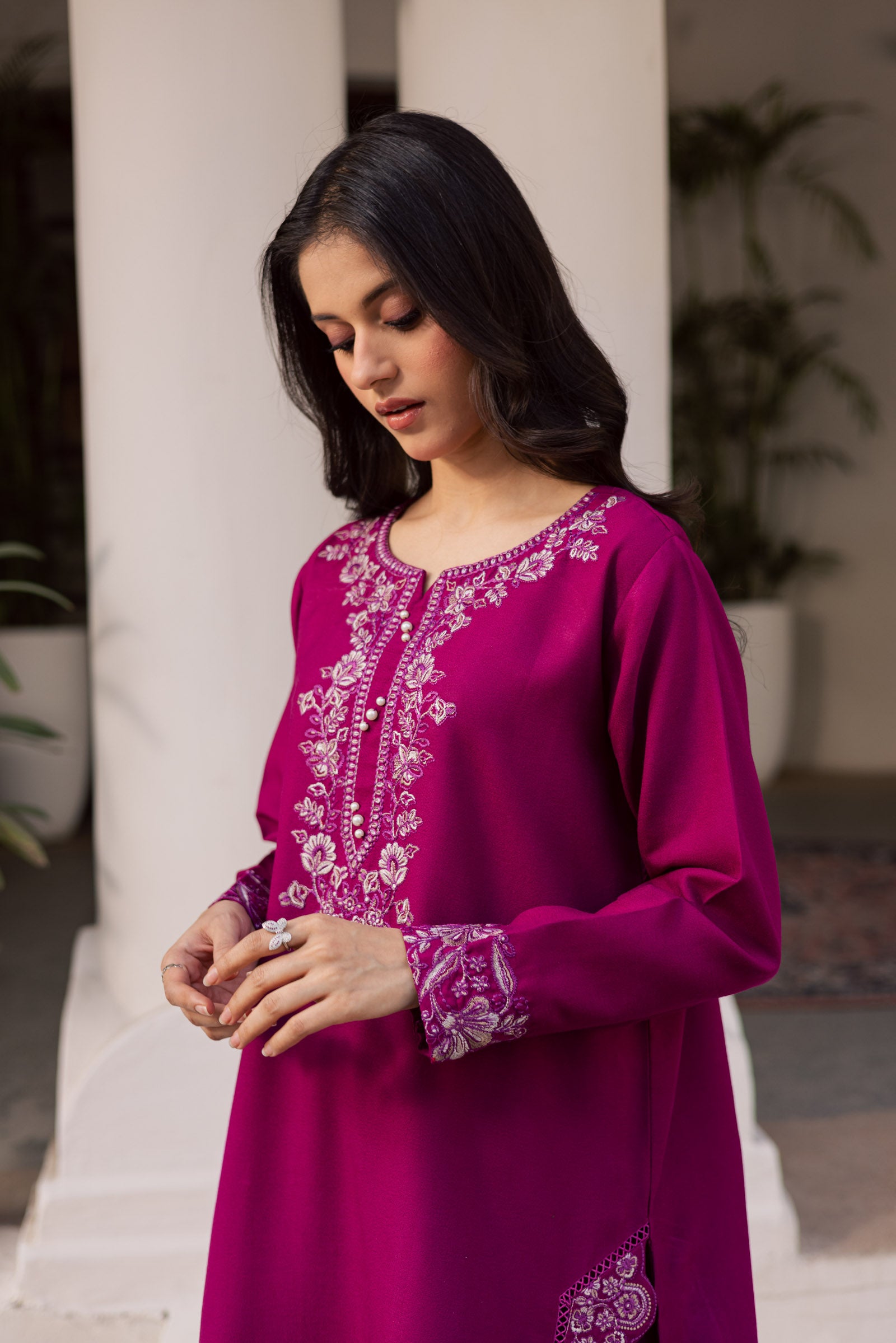 2PC Winter Embroidered Dress - 1186