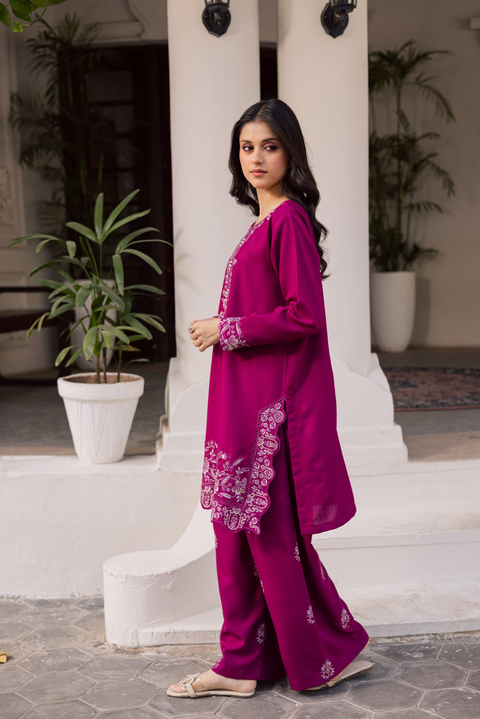 2PC Winter Embroidered Dress - 1186