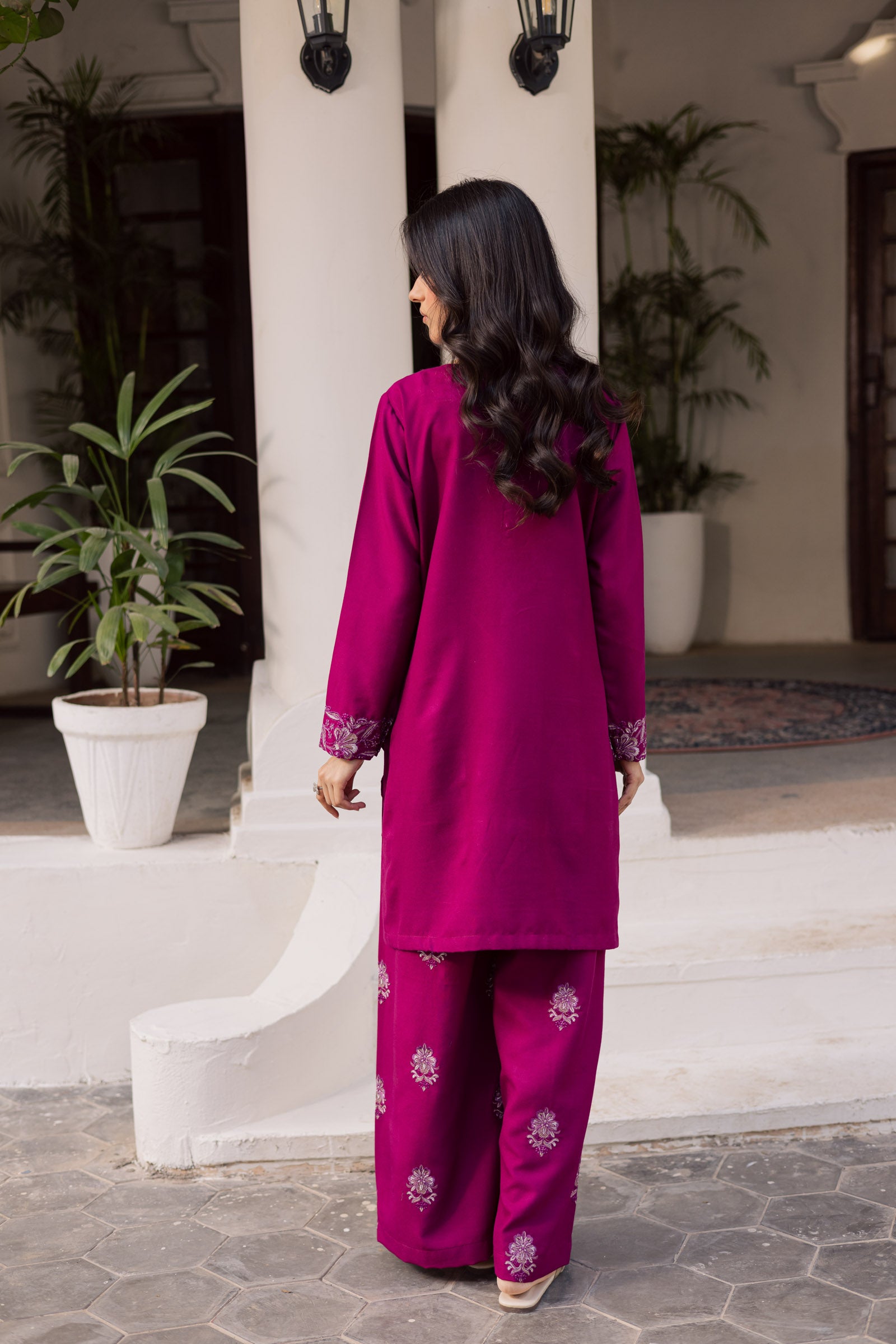 2PC Winter Embroidered Dress - 1186