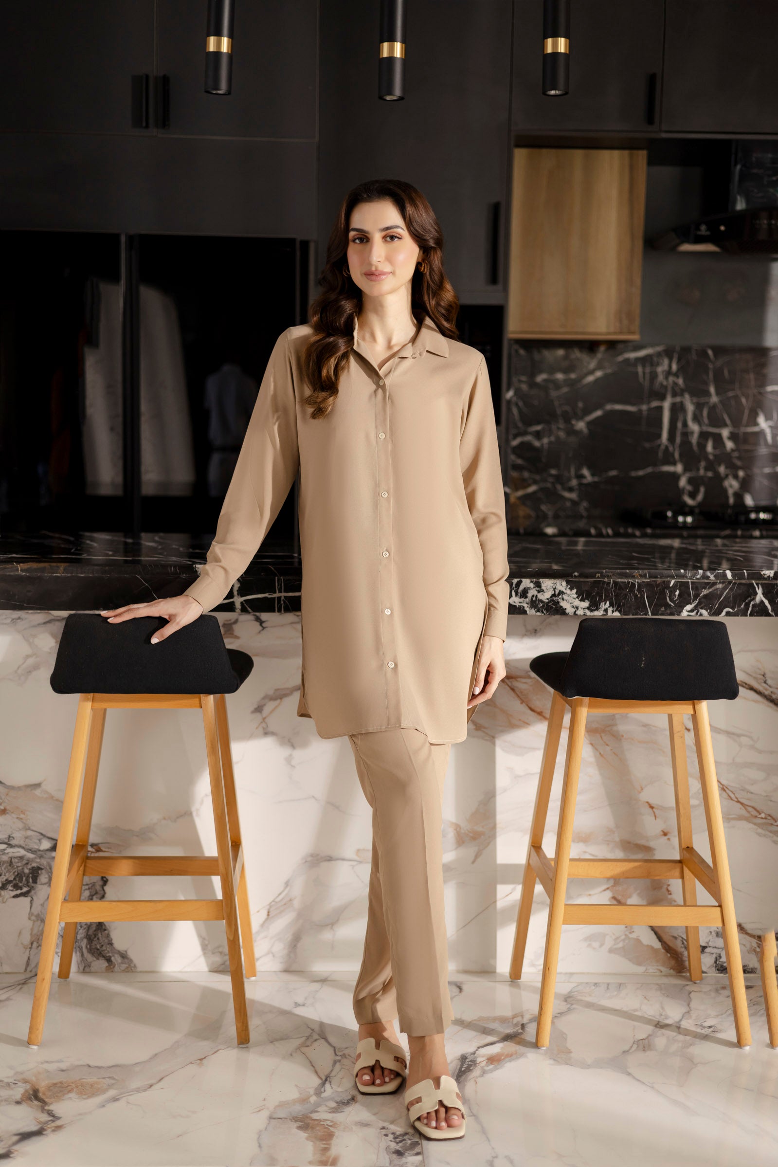 Solid 2PC Dress - SP-07 Skin