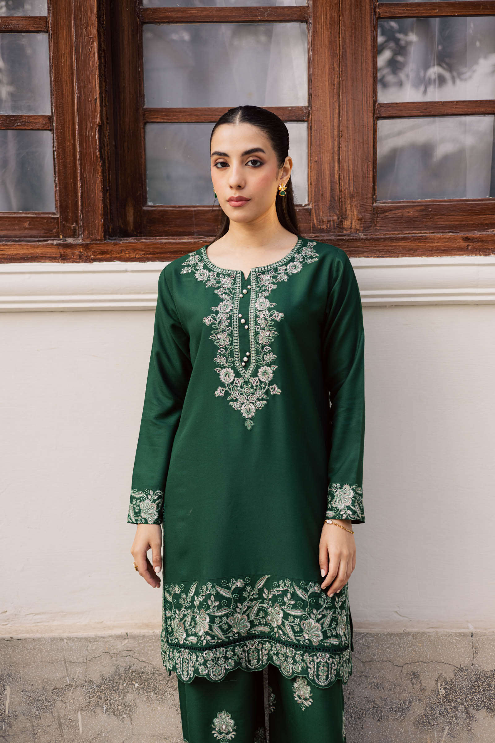 2PC Winter Embroidered Dress - 1187