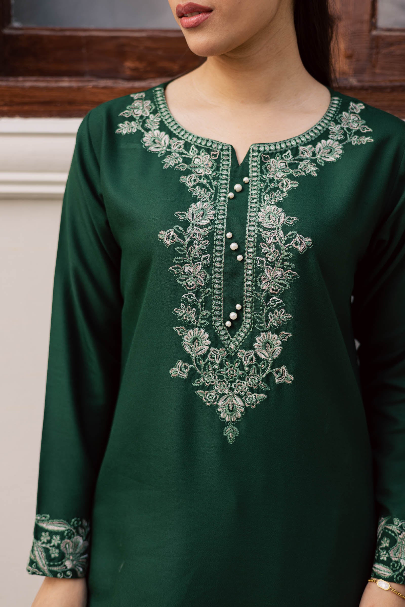 2PC Winter Embroidered Dress - 1187