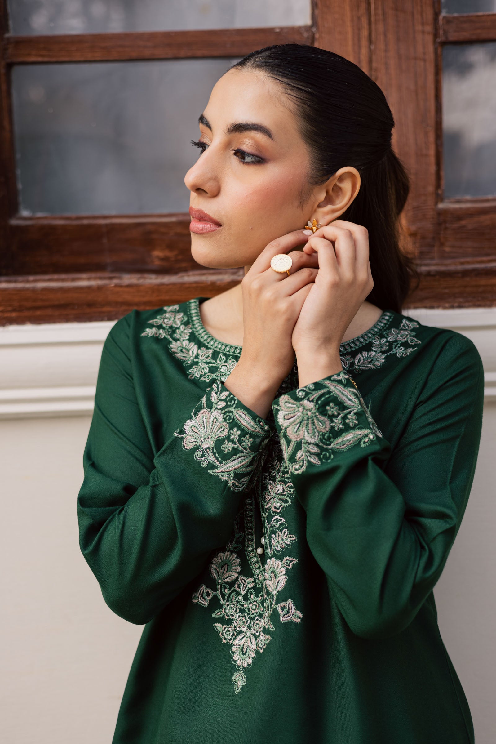 2PC Winter Embroidered Dress - 1187