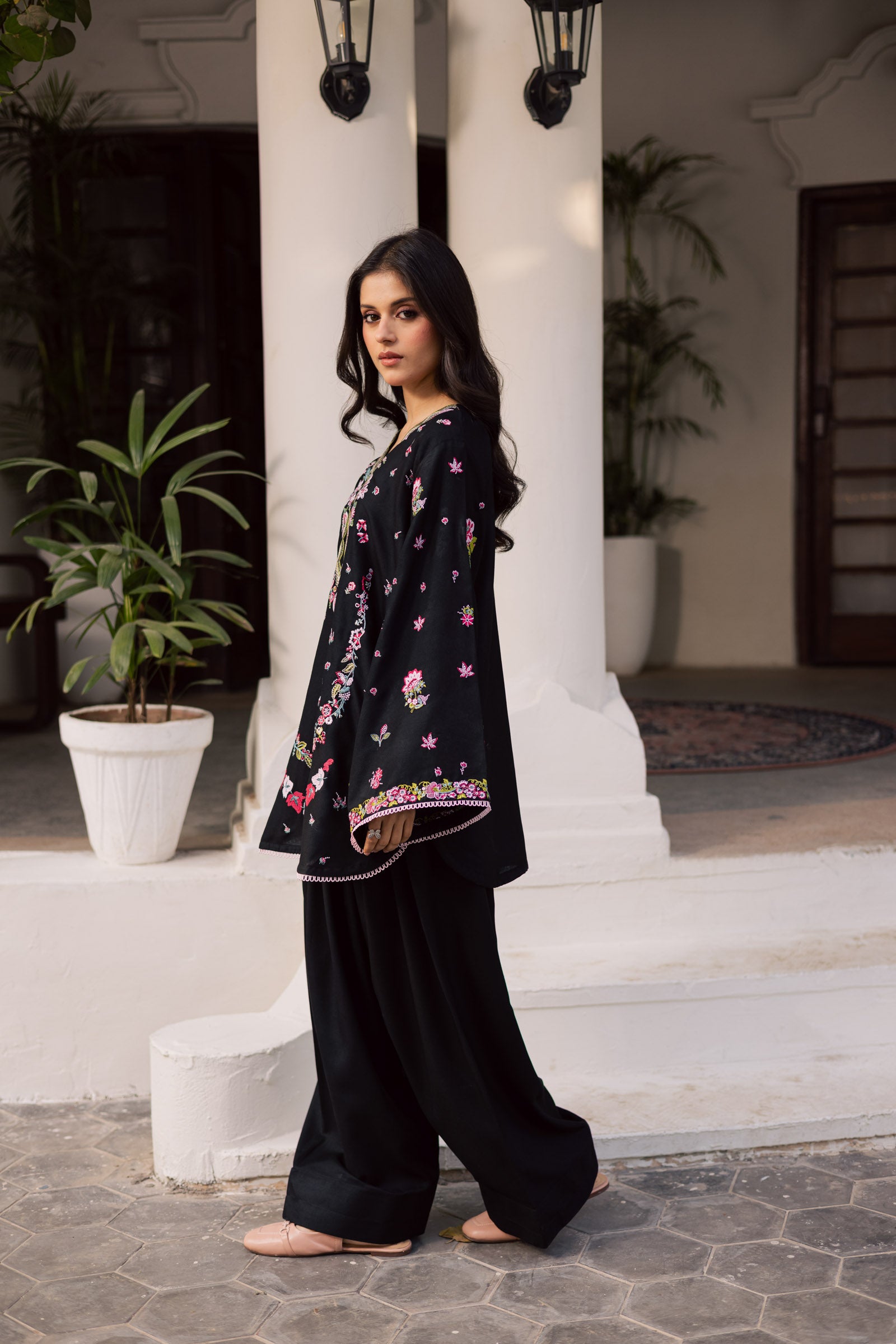 2PC Winter Embroidered Dress - 1207