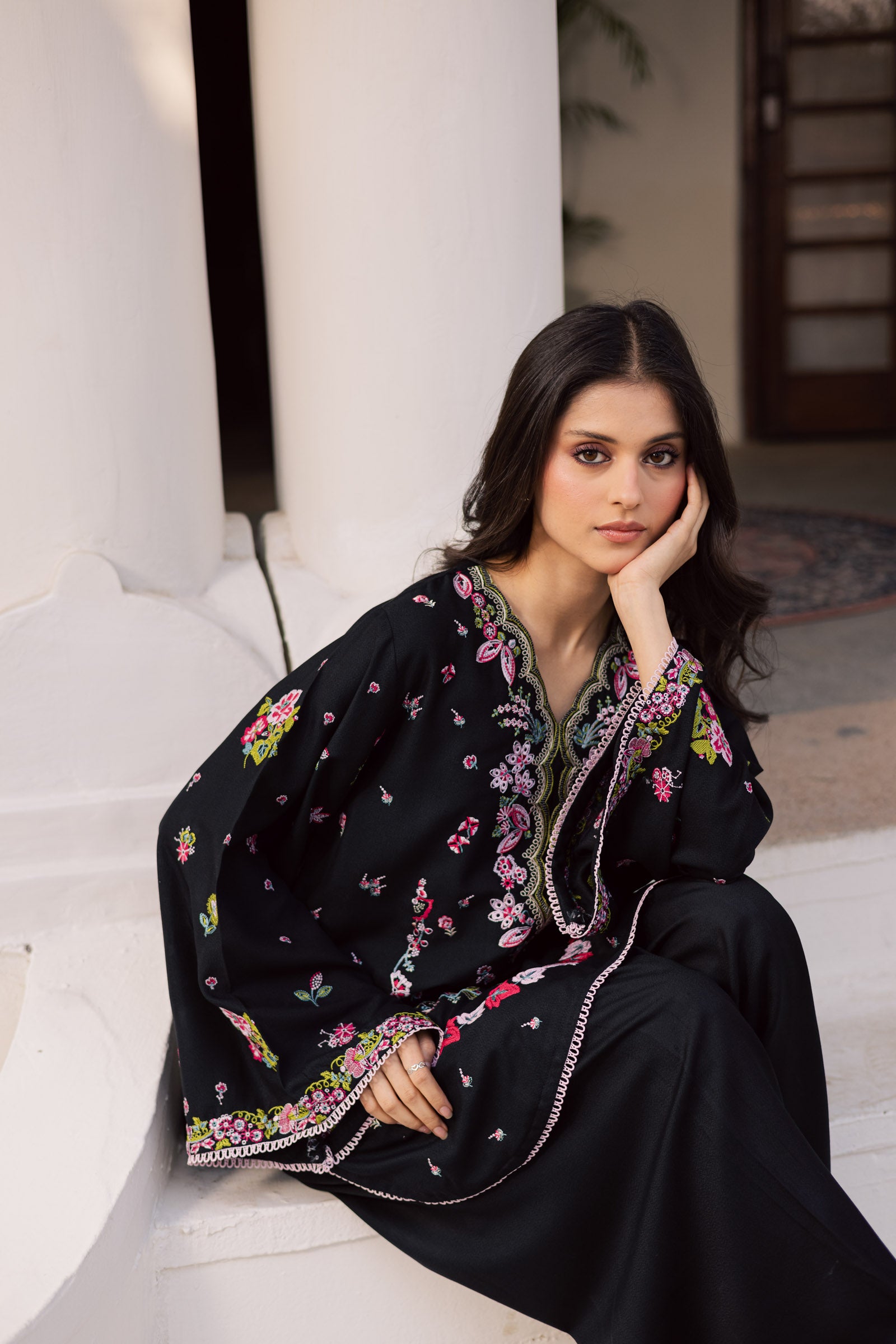 2PC Winter Embroidered Dress - 1207