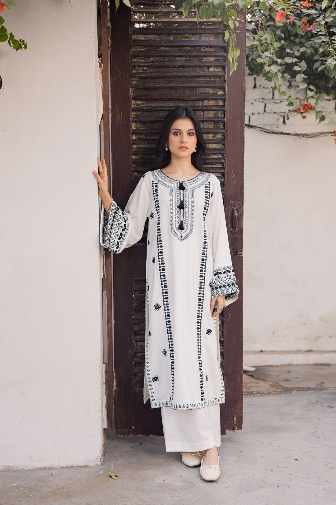 2PC Winter Embroidered Dress - 1199