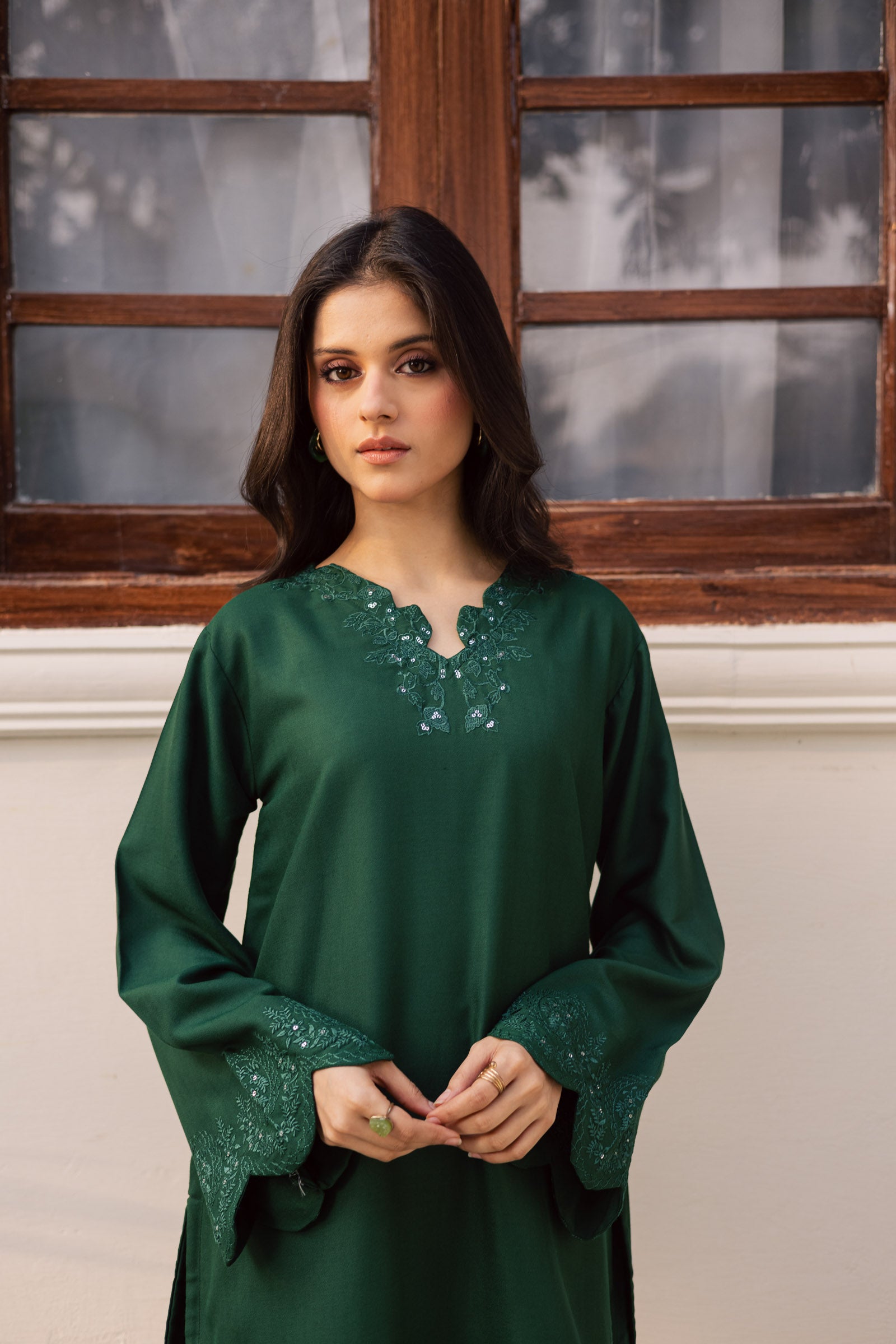 2PC Winter Embroidered Dress - 1211