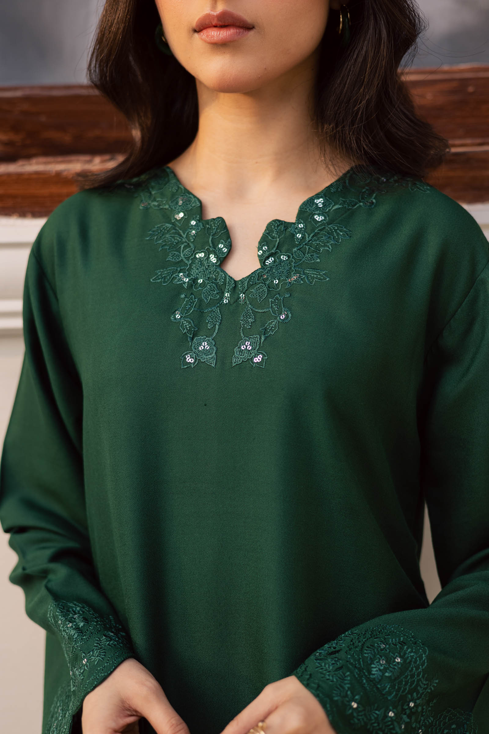 2PC Winter Embroidered Dress - 1211