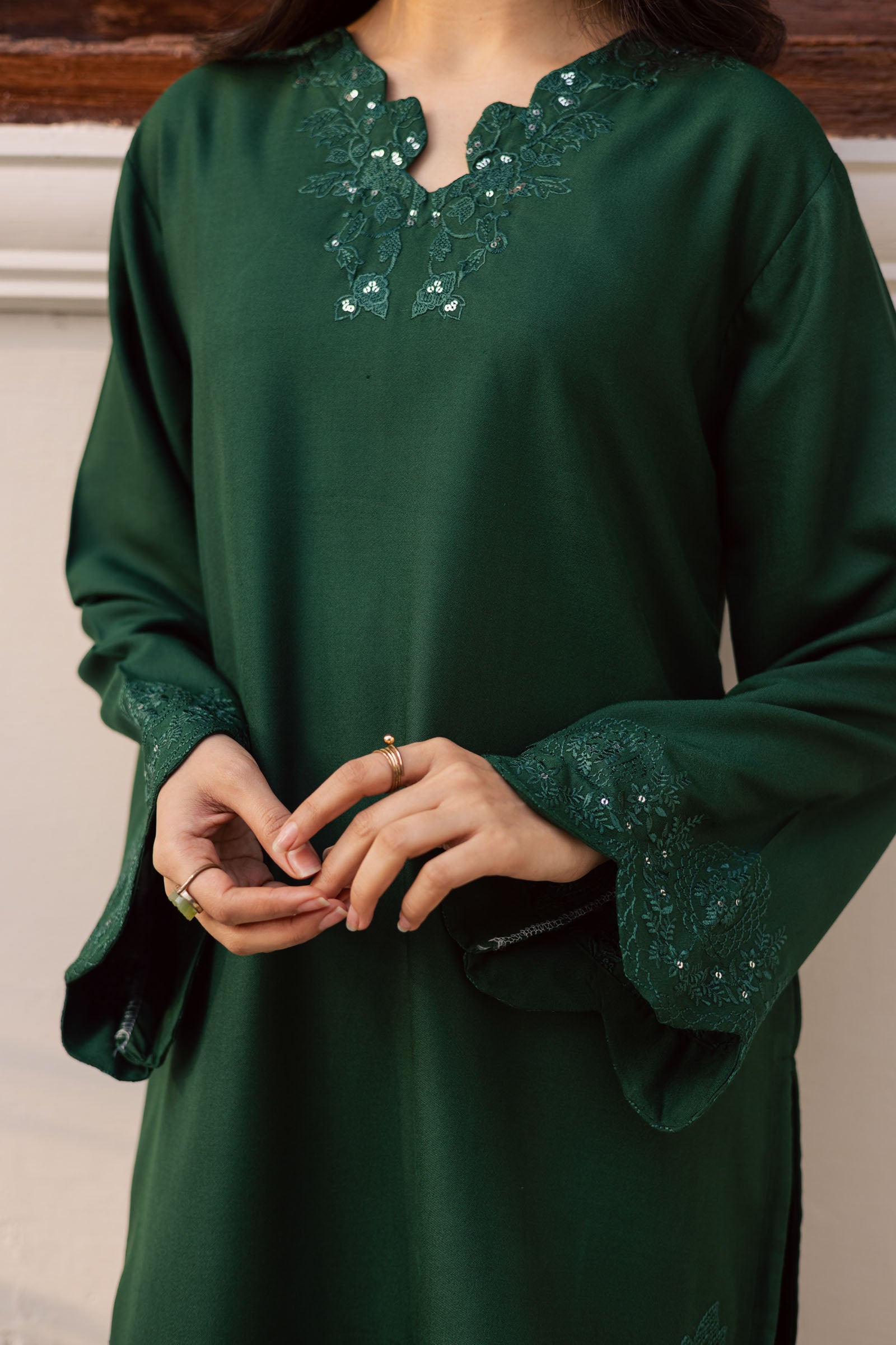 2PC Winter Embroidered Dress - 1211