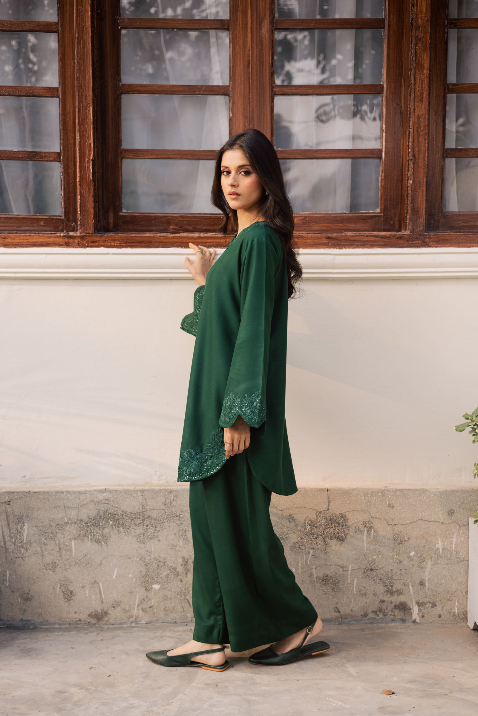 2PC Winter Embroidered Dress - 1211