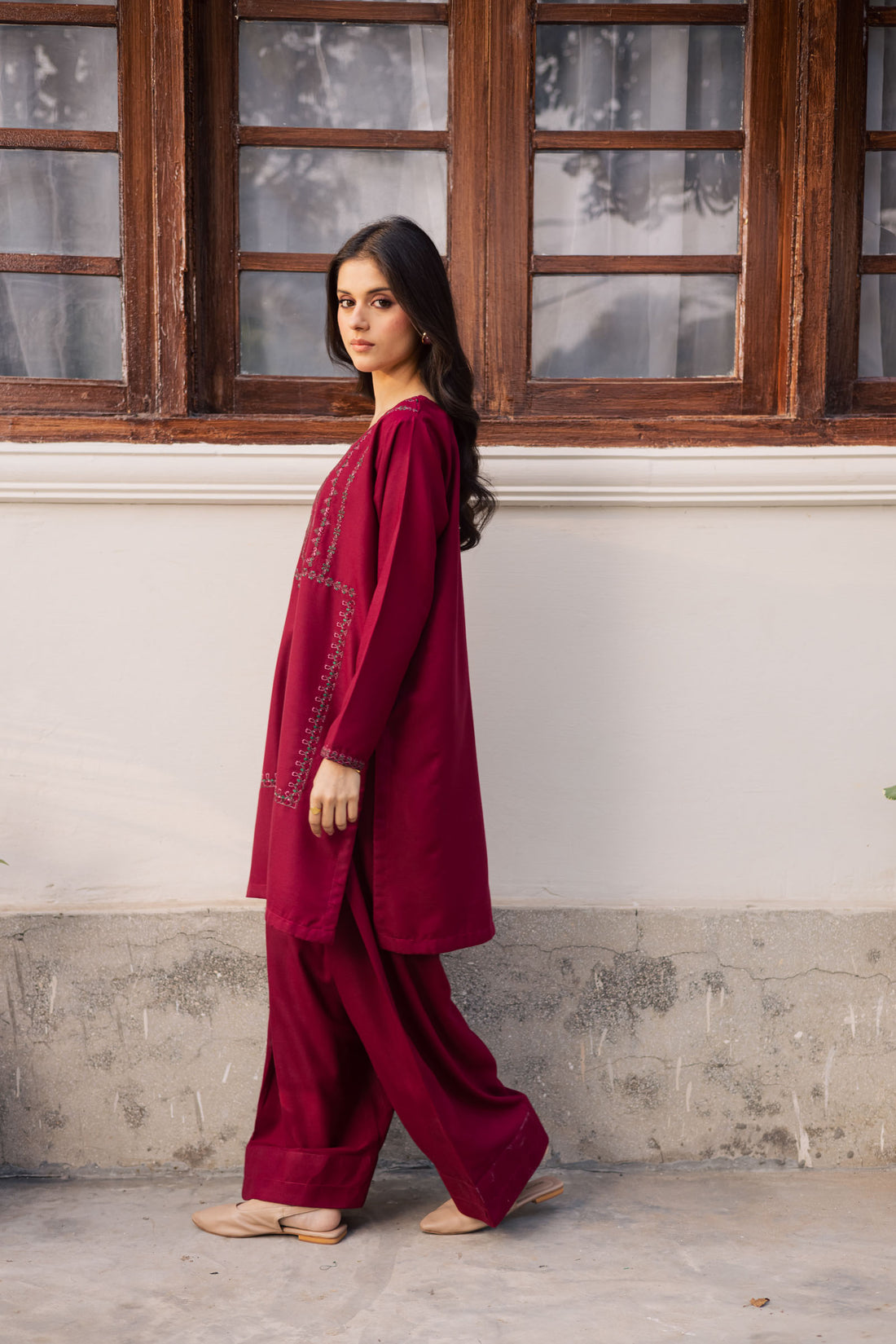 2PC Winter Embroidered Dress - 1197