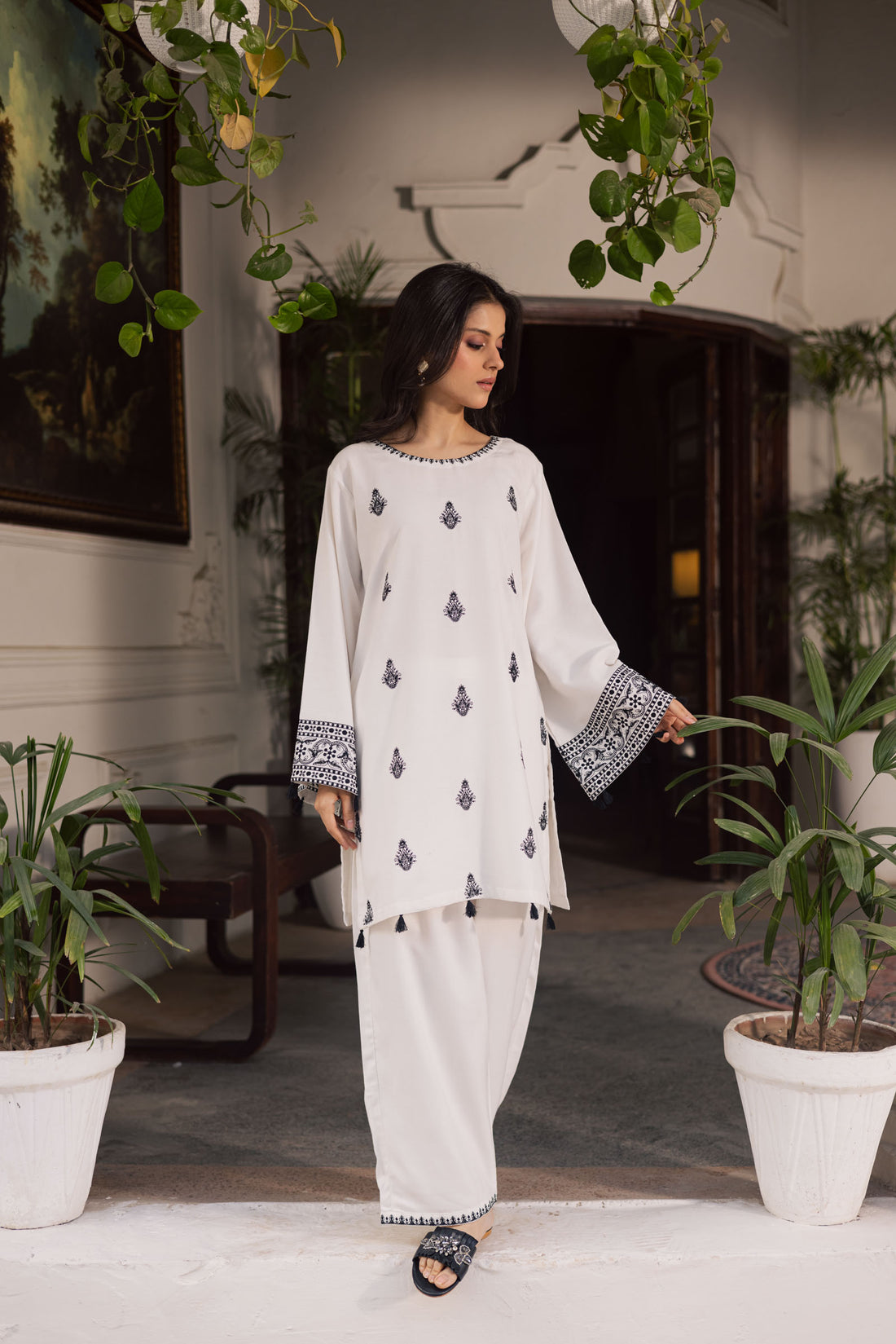 2PC Winter Embroidered Dress - 1189