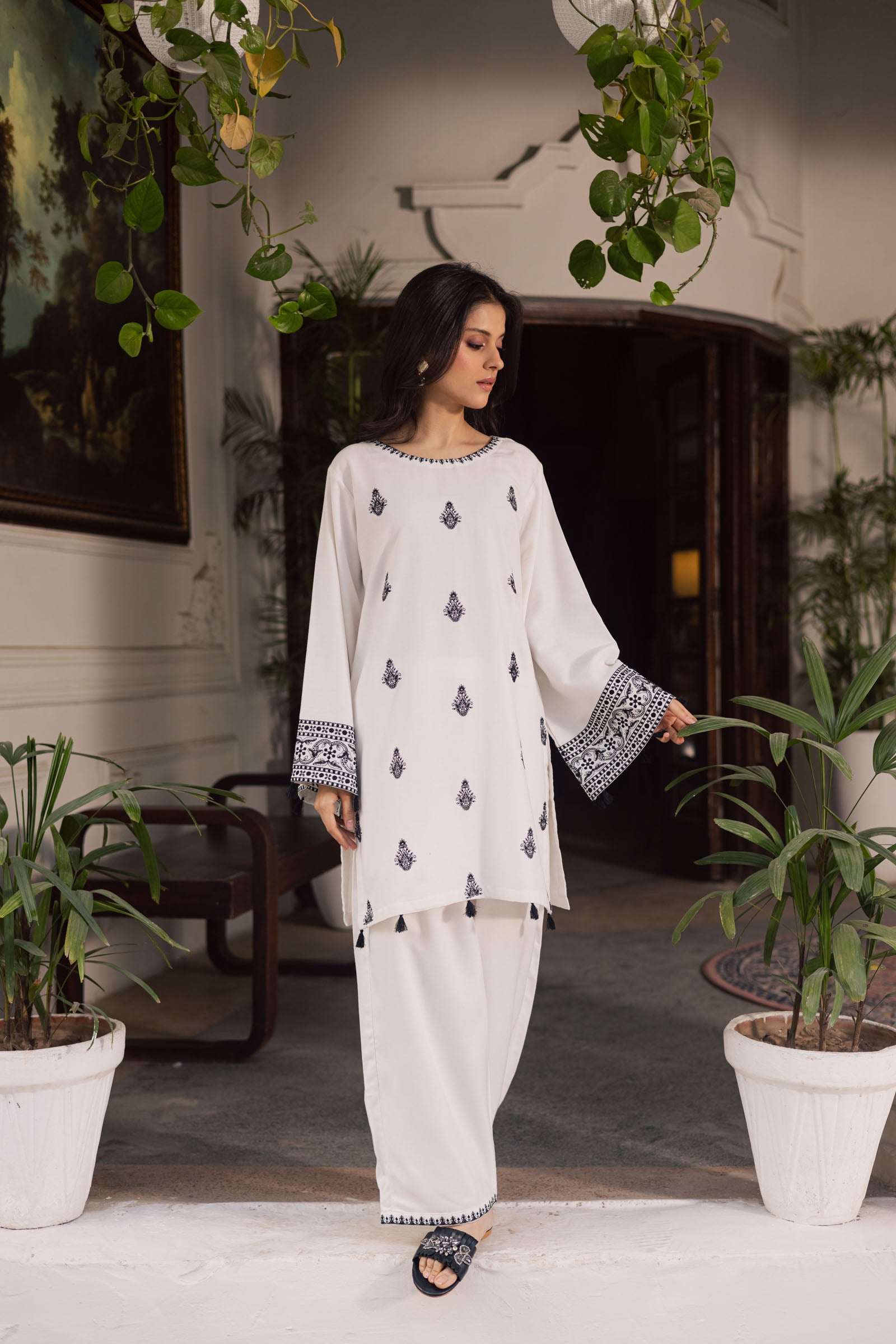 2PC Winter Embroidered Dress - 1189