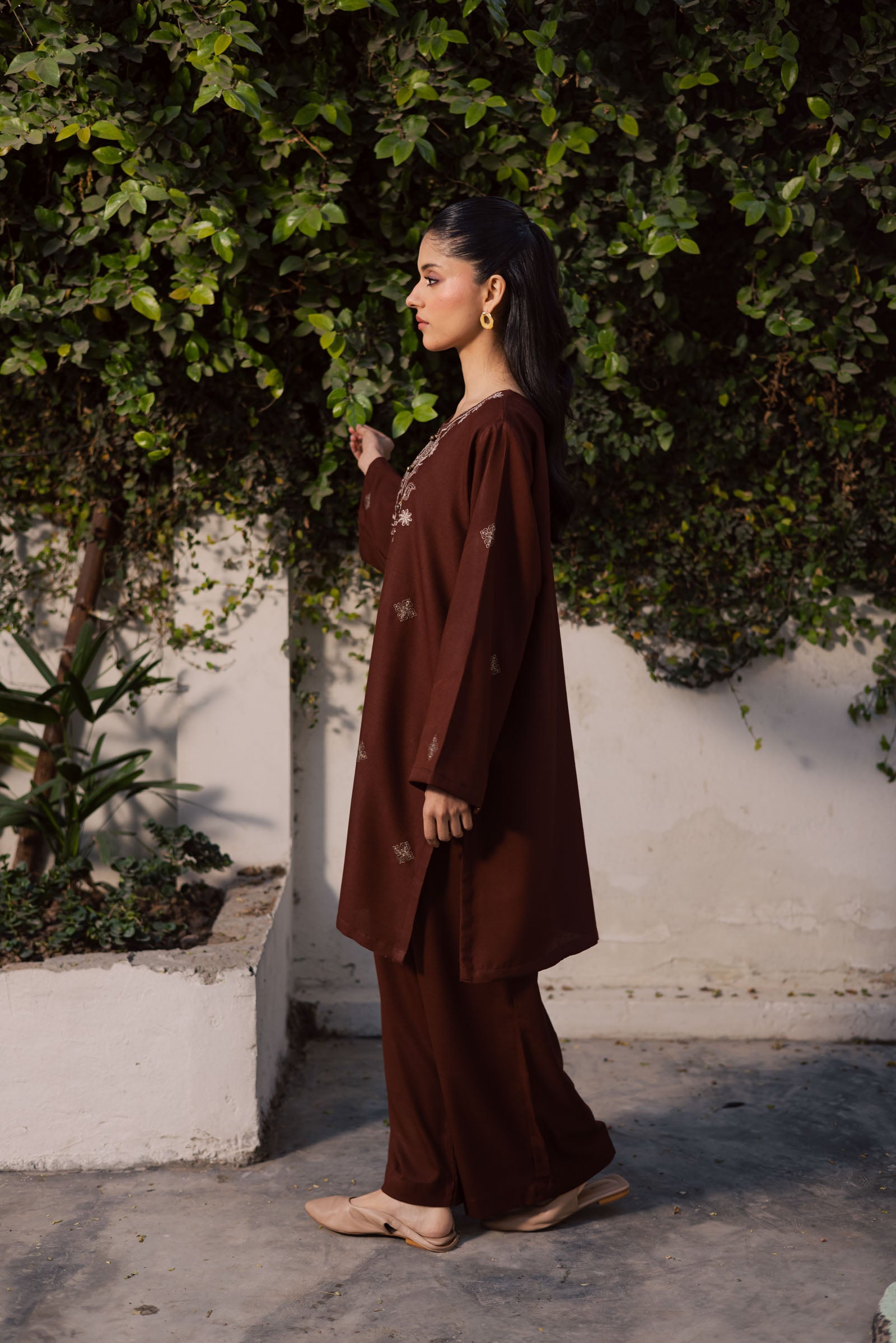 2PC Winter Embroidered Dress - 1196