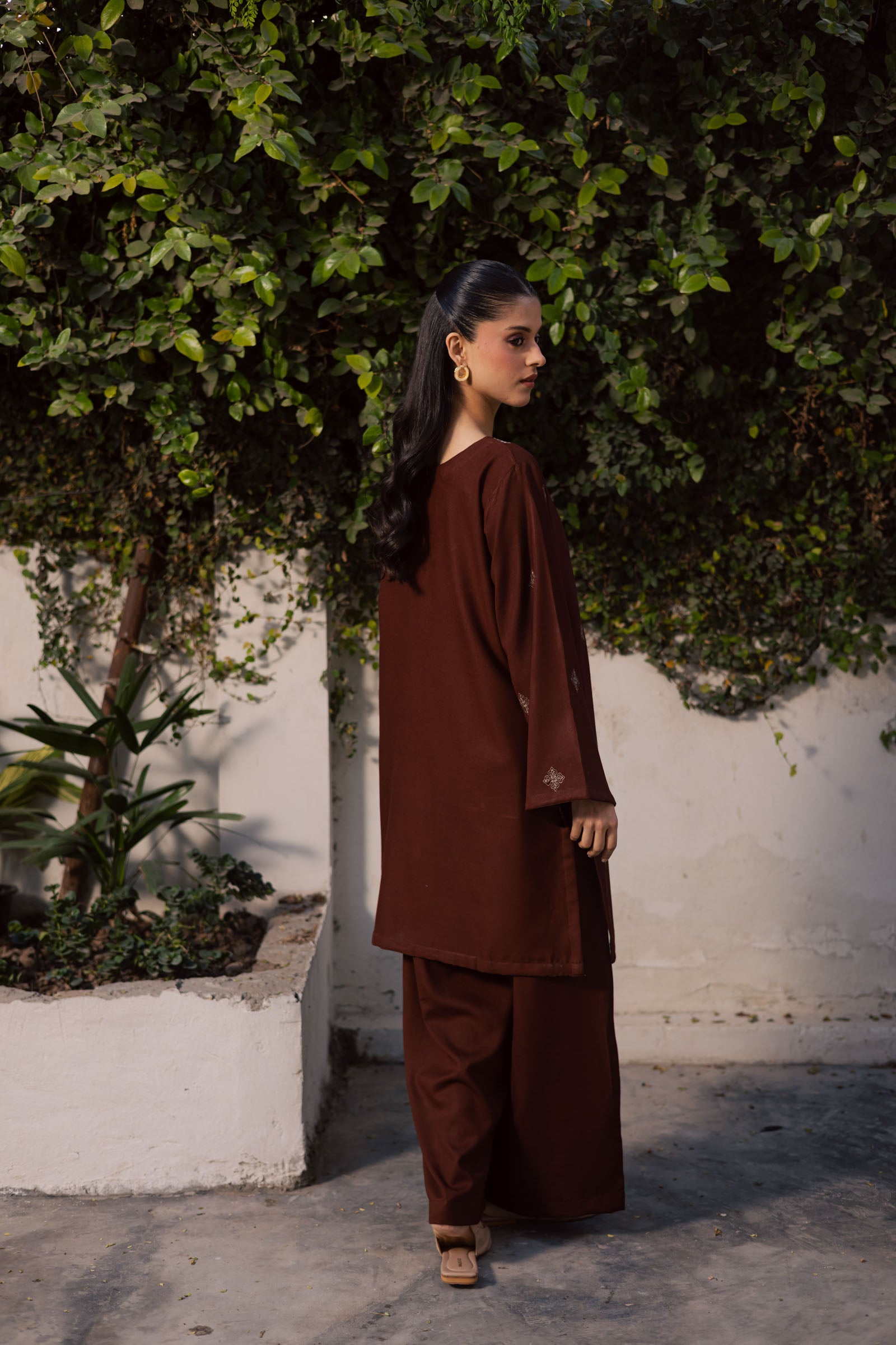 2PC Winter Embroidered Dress - 1196