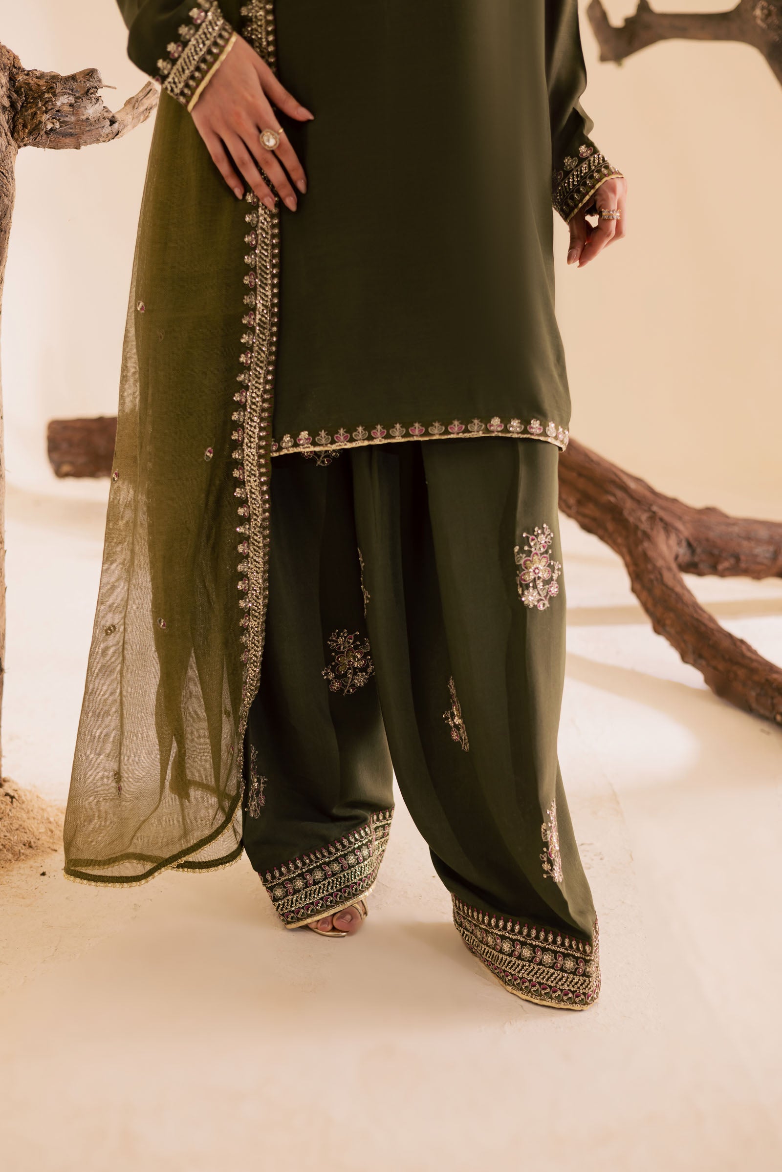 3PC Luxury Embroidered Dress- RSM15