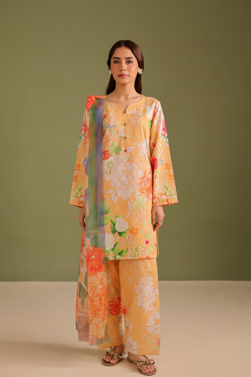 3PC Printed Lawn Suit - 42659