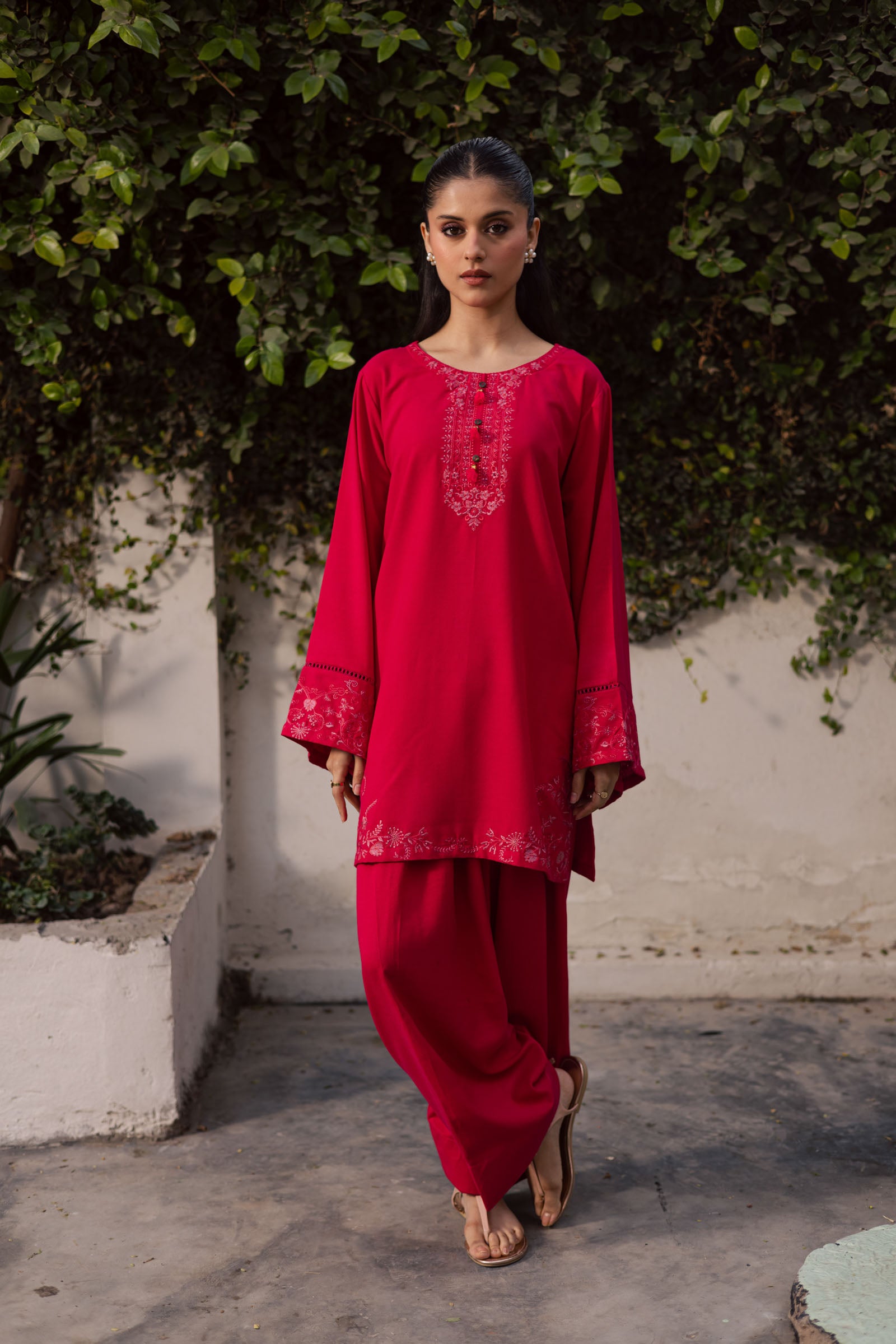 2PC Winter Embroidered Dress-1180