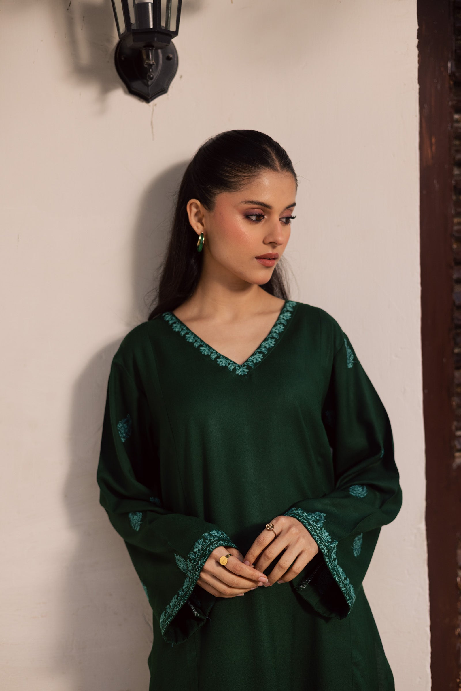 2PC Winter Embroidered Dress - 1206