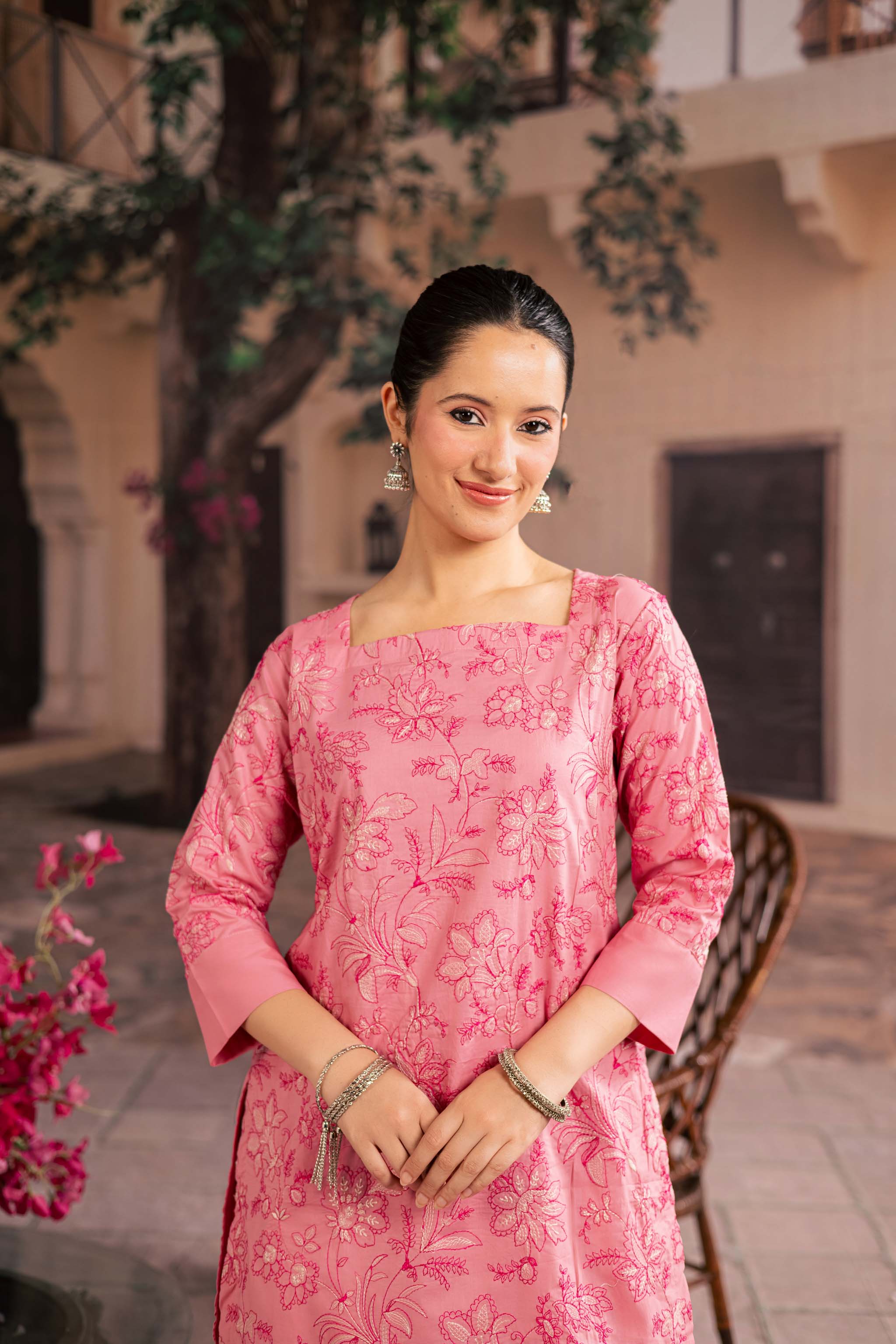 2PC Summer Embroidered Dress - 1237