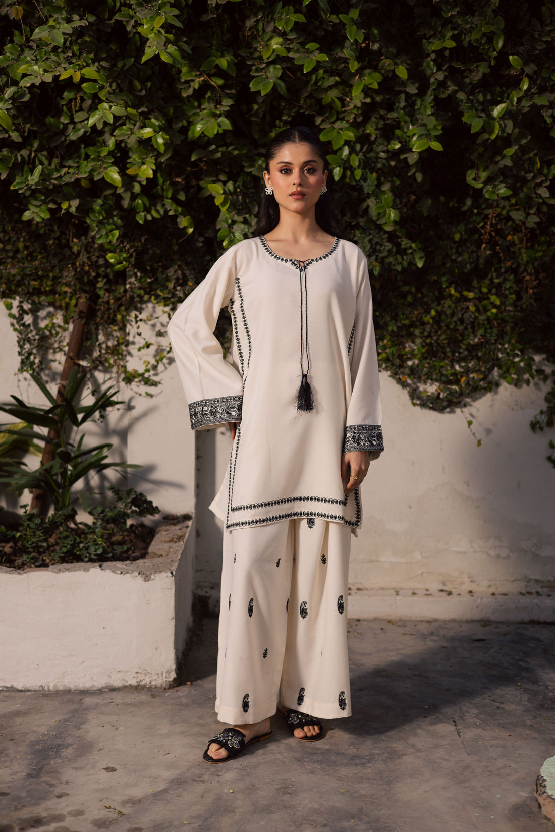 2PC Winter Embroidered Dress - 1198