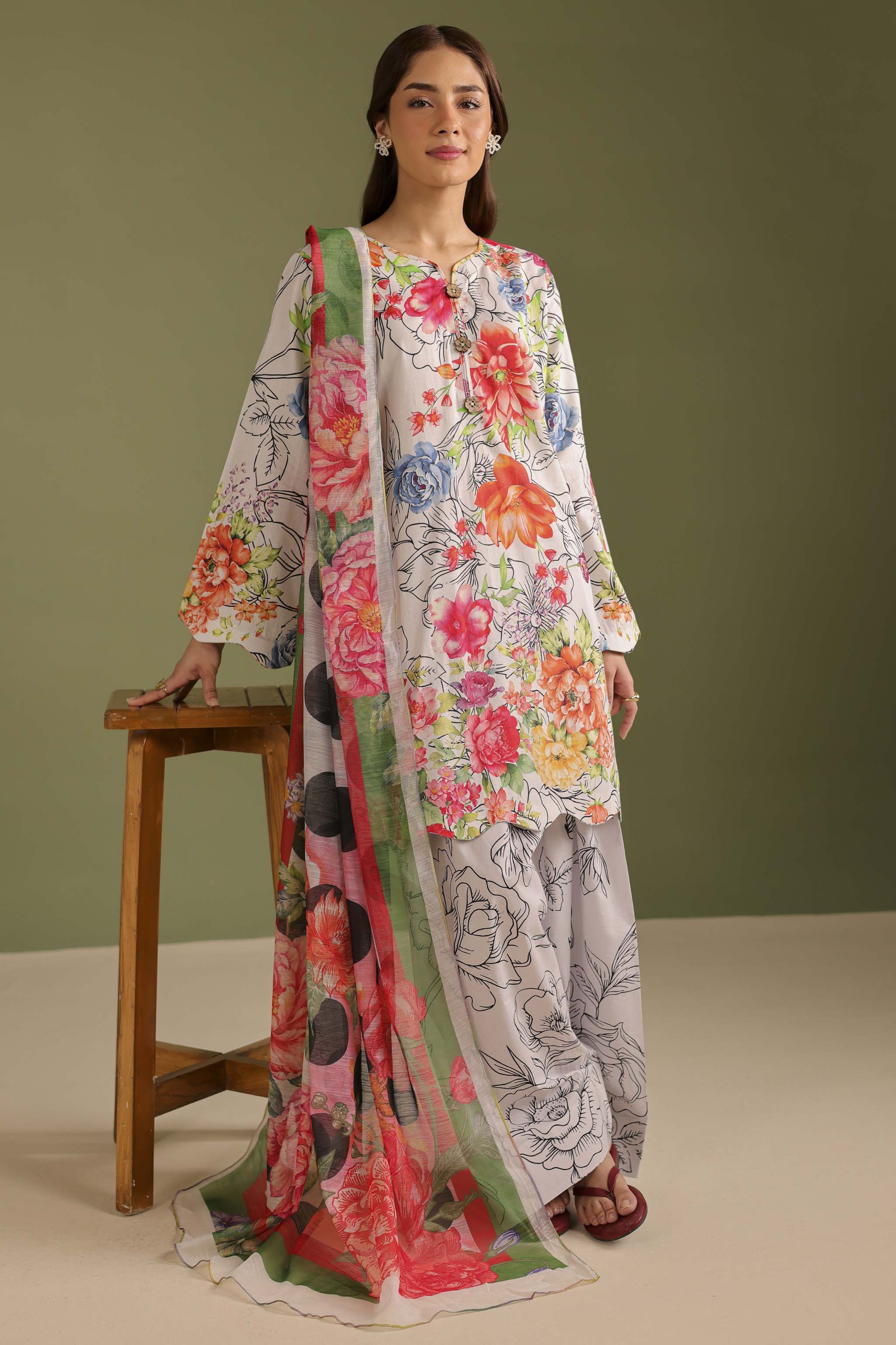 3PC Printed Lawn Suit - 42658