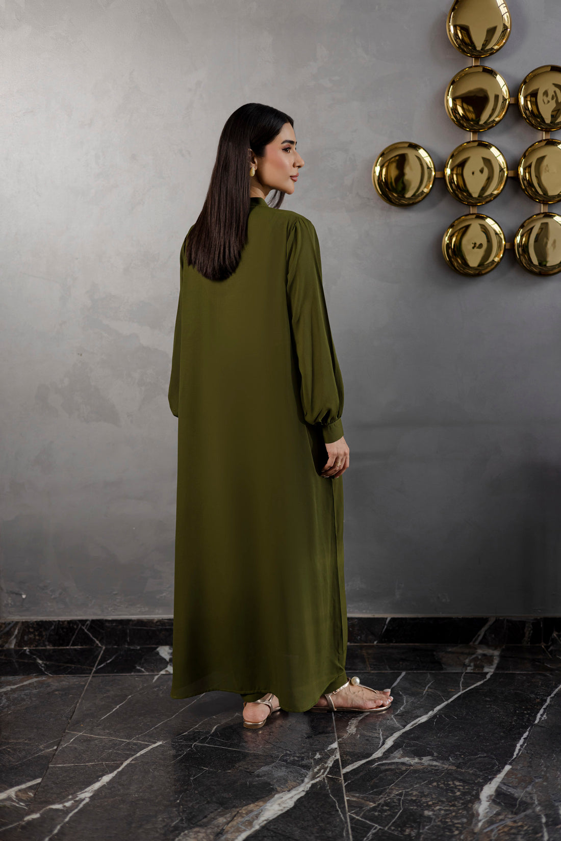 Solid 2PC Dress - SP-05 Olive