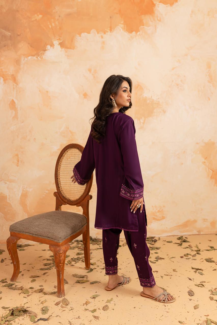 2PC Summer Luxury Embroidered Dress - 1089