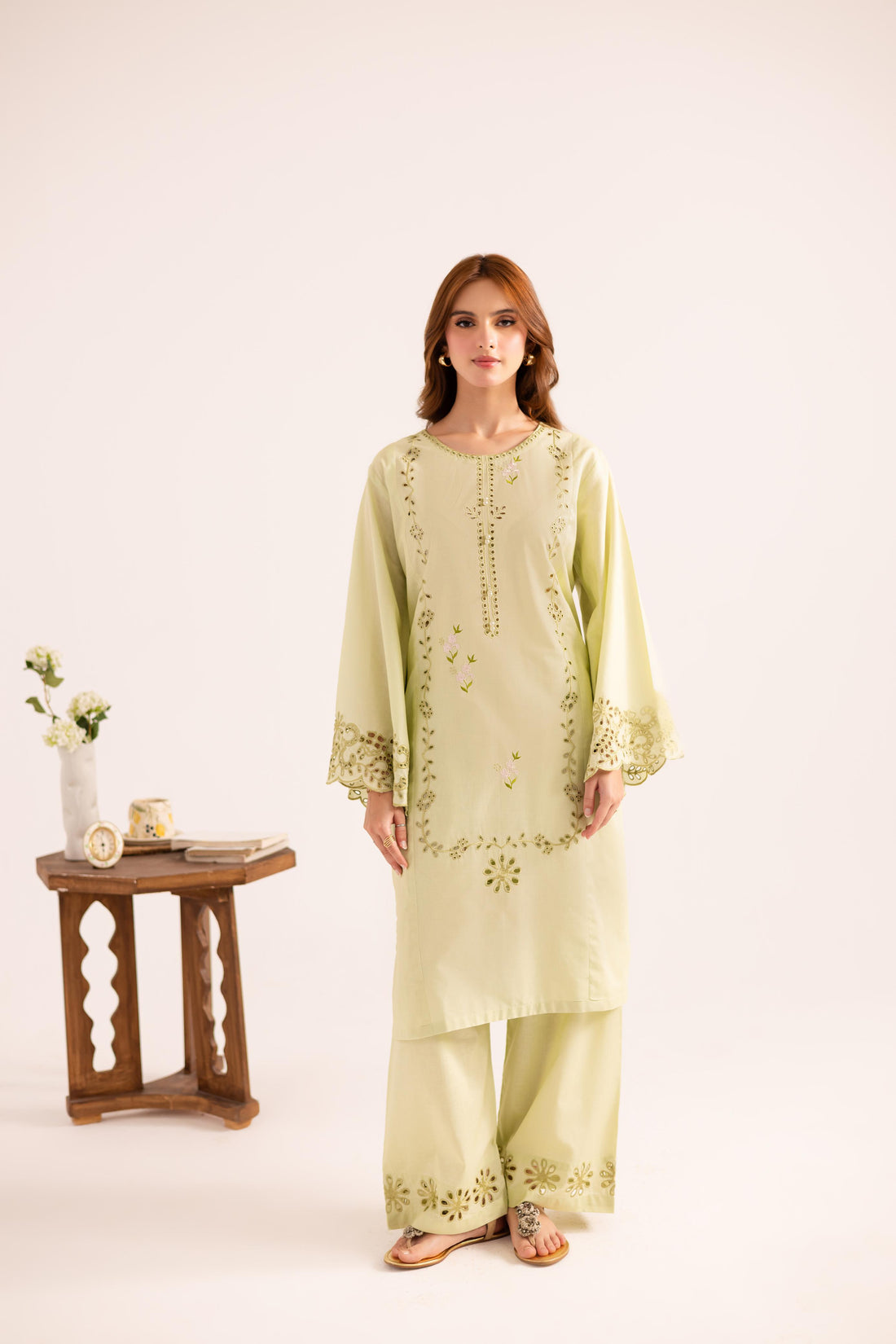 2PC Summer Embroidered Dress - 1122