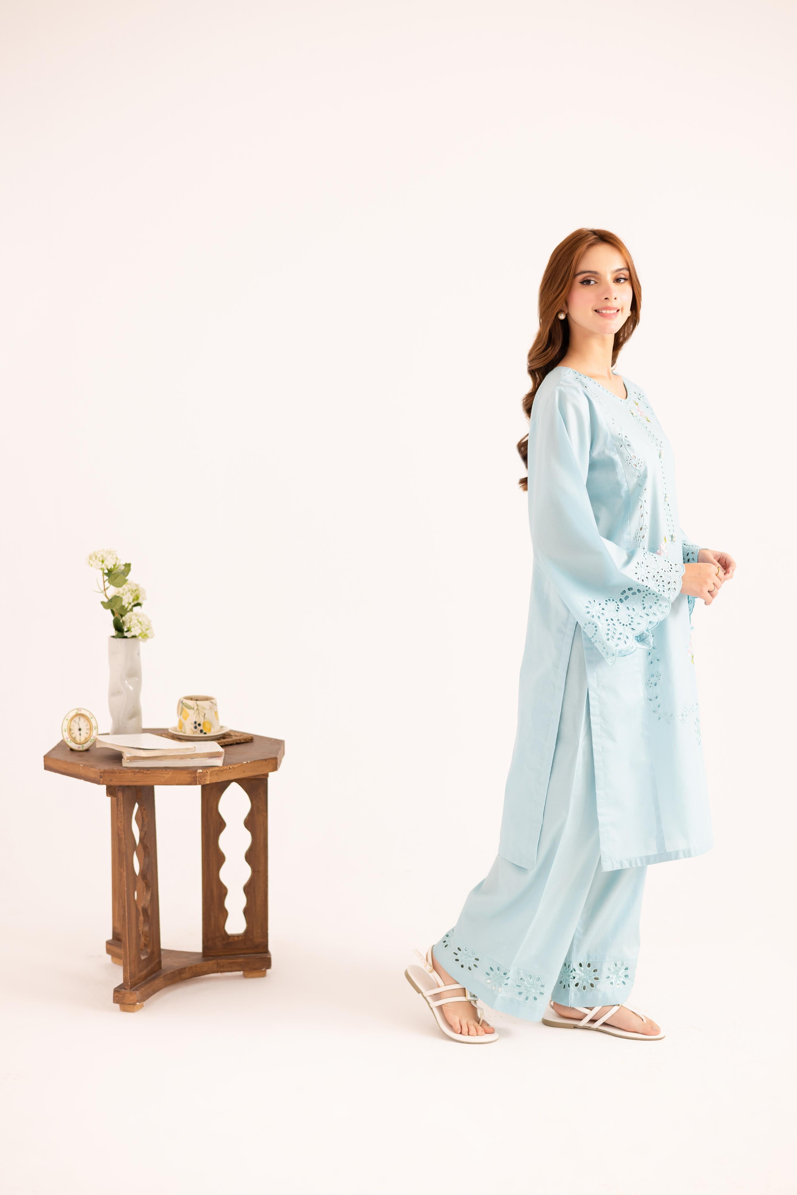 2PC Embroidered Dress - 1123