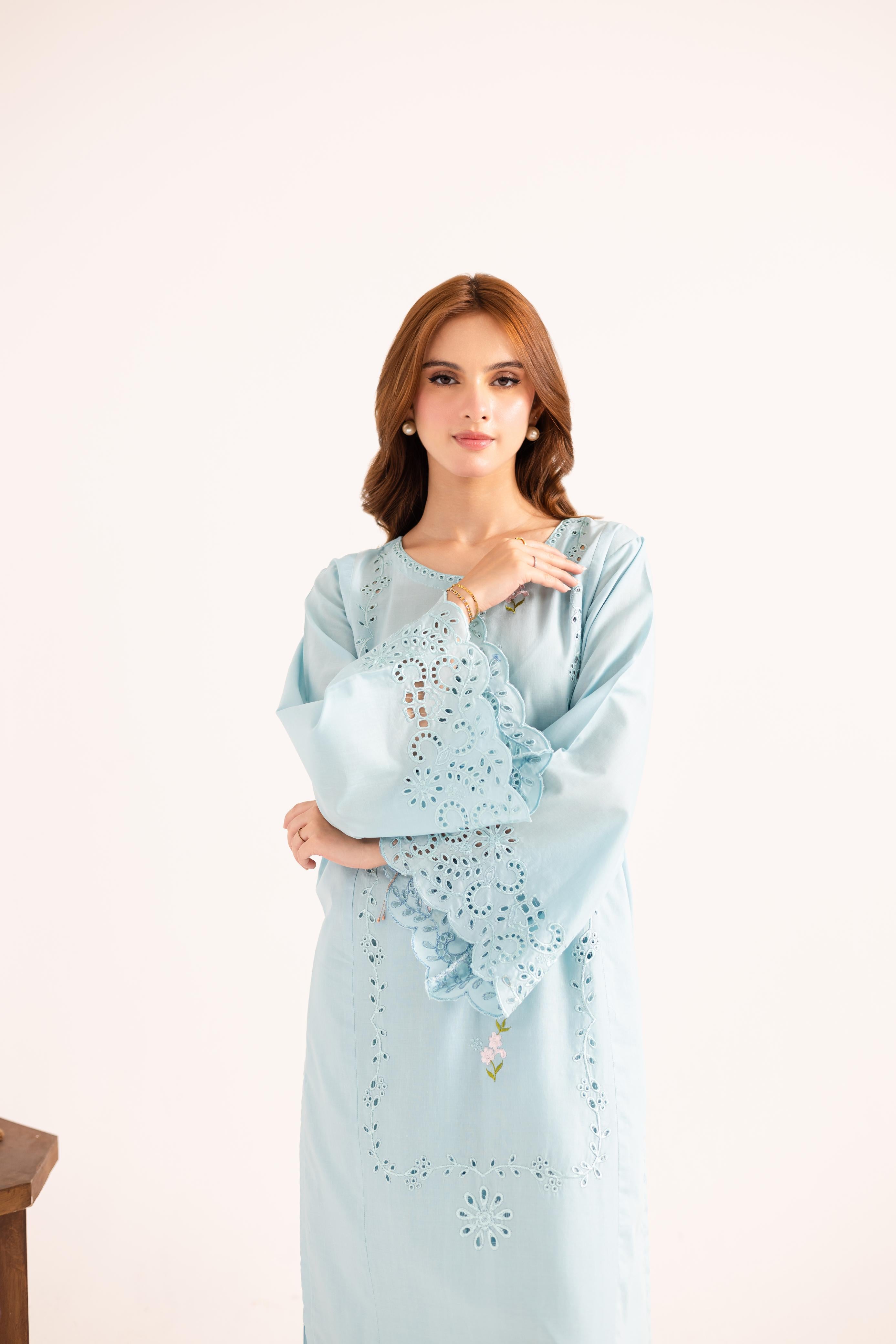 2PC Embroidered Dress - 1123