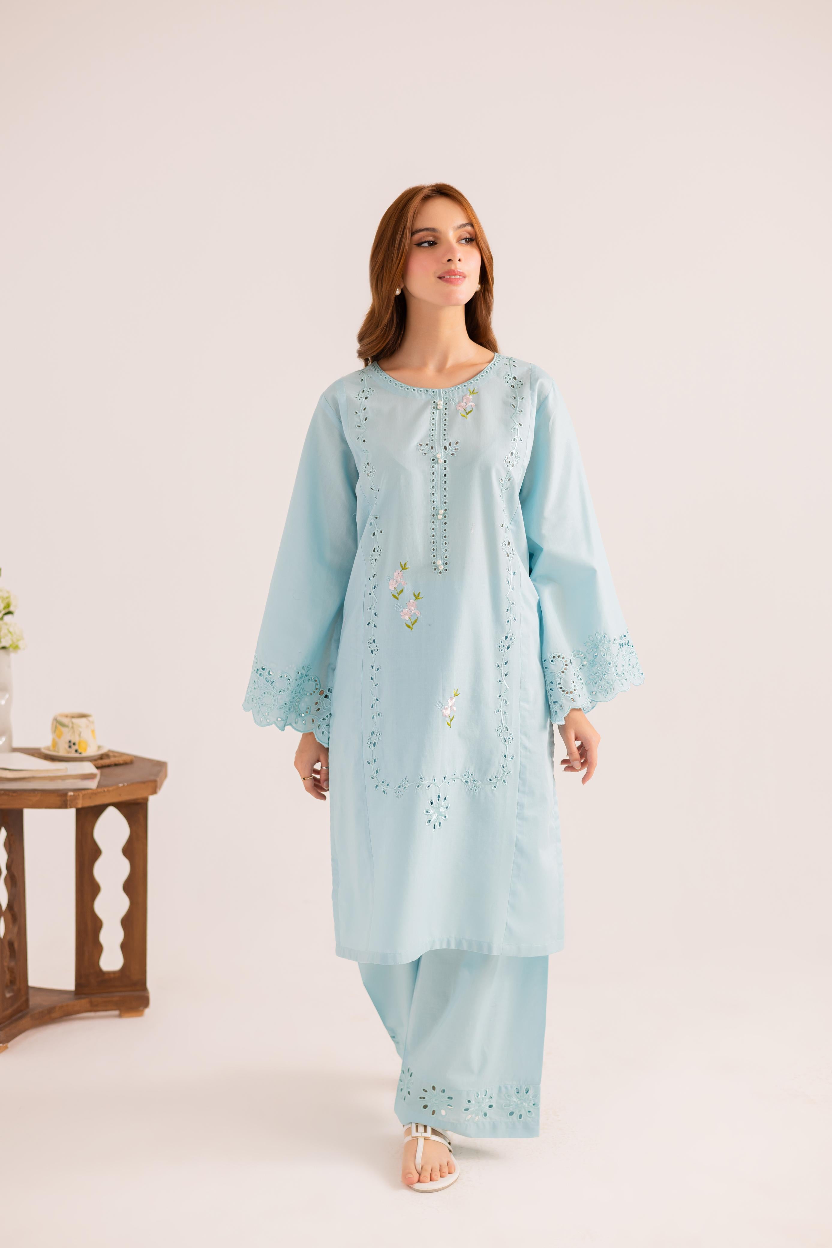 2PC Embroidered Dress - 1123