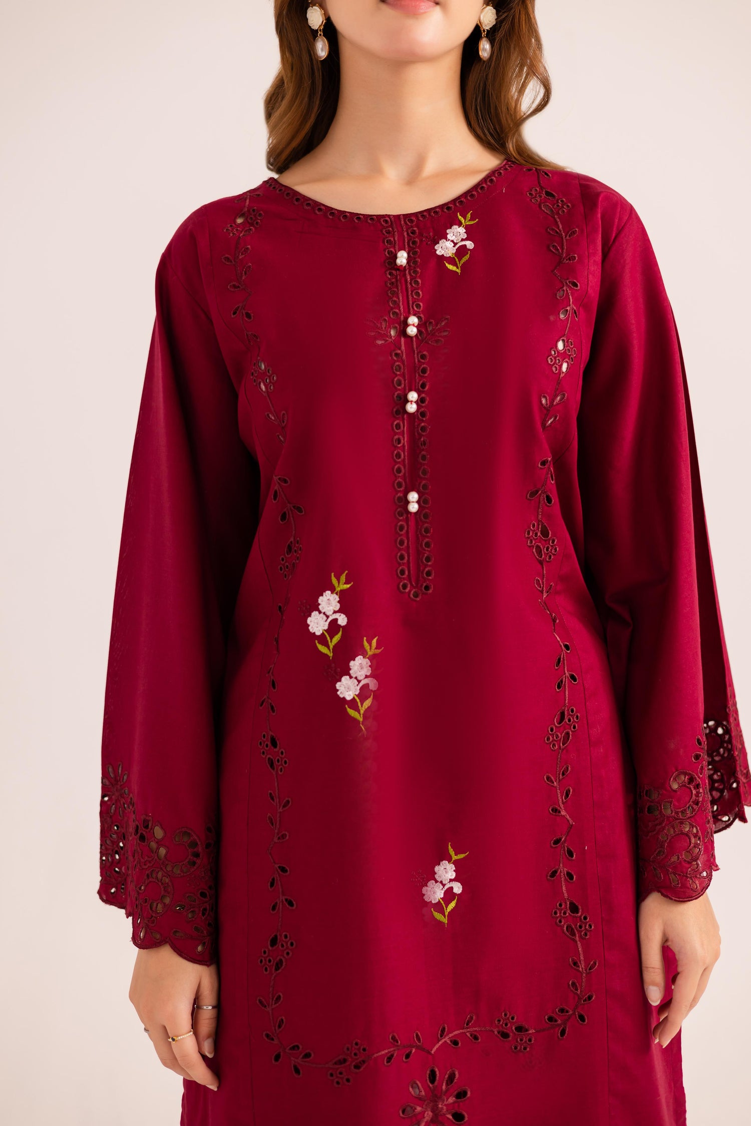 2PC Embroidered Dress - 1120