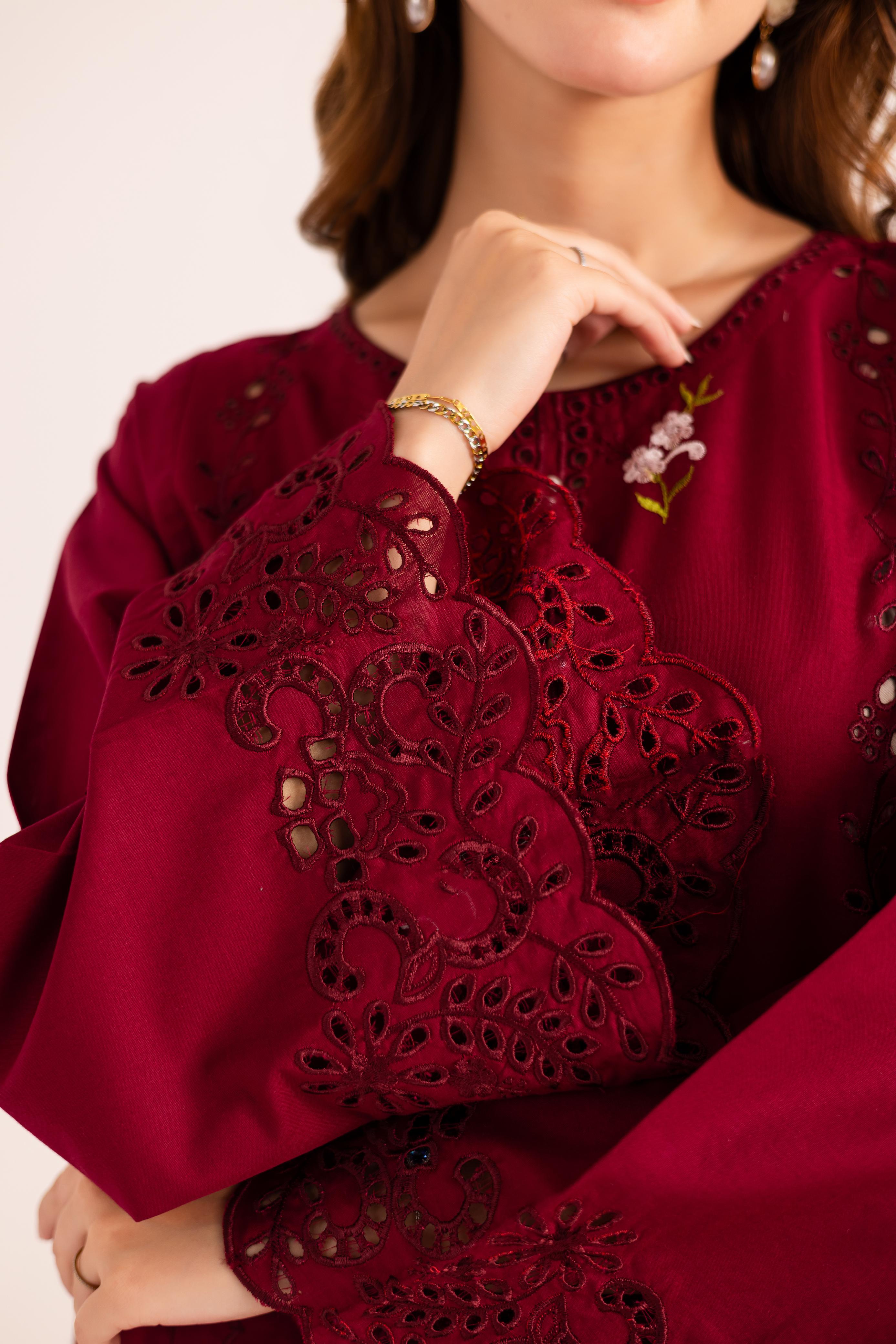 2PC Embroidered Dress - 1120