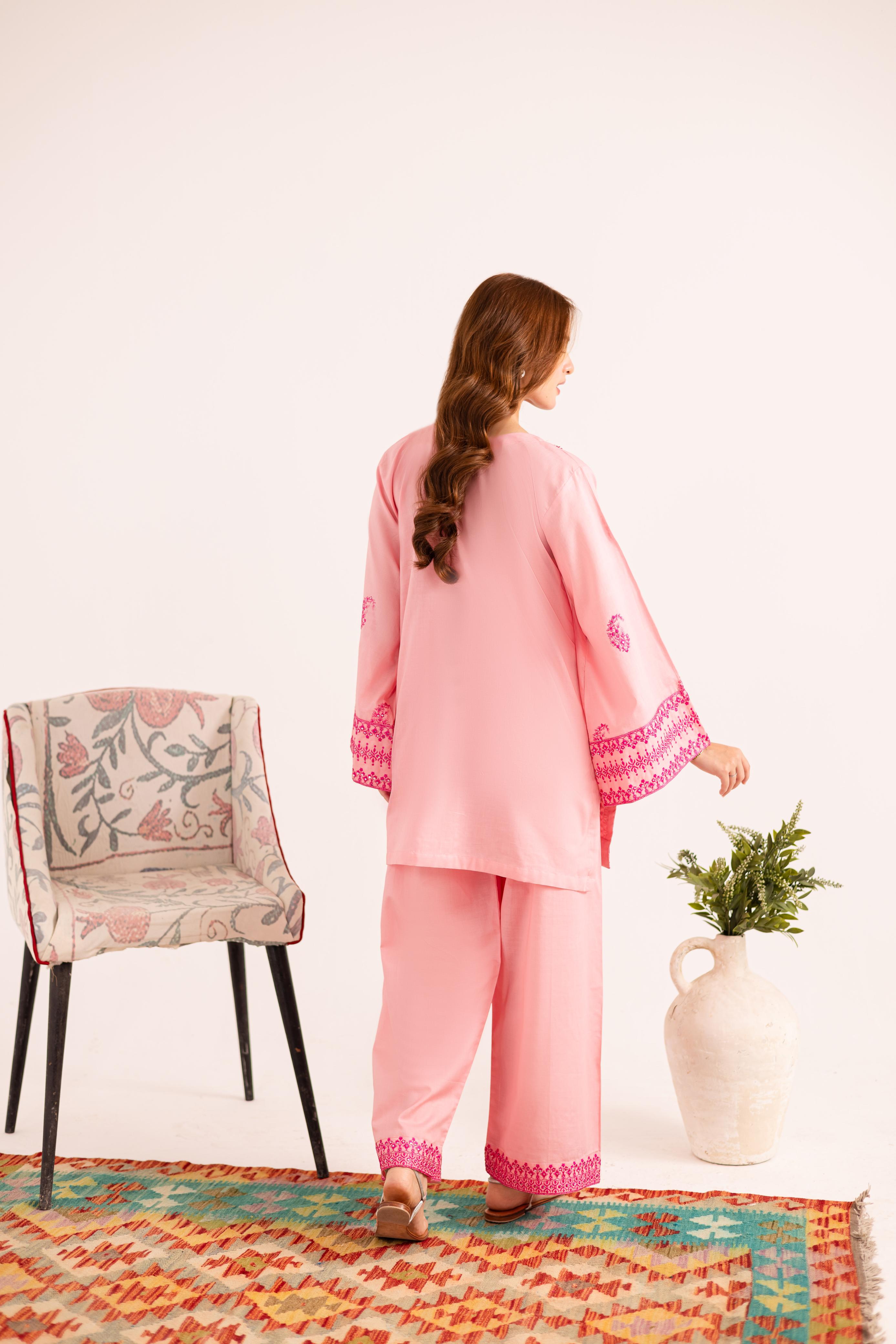 2PC Embroidered Dress - 1124