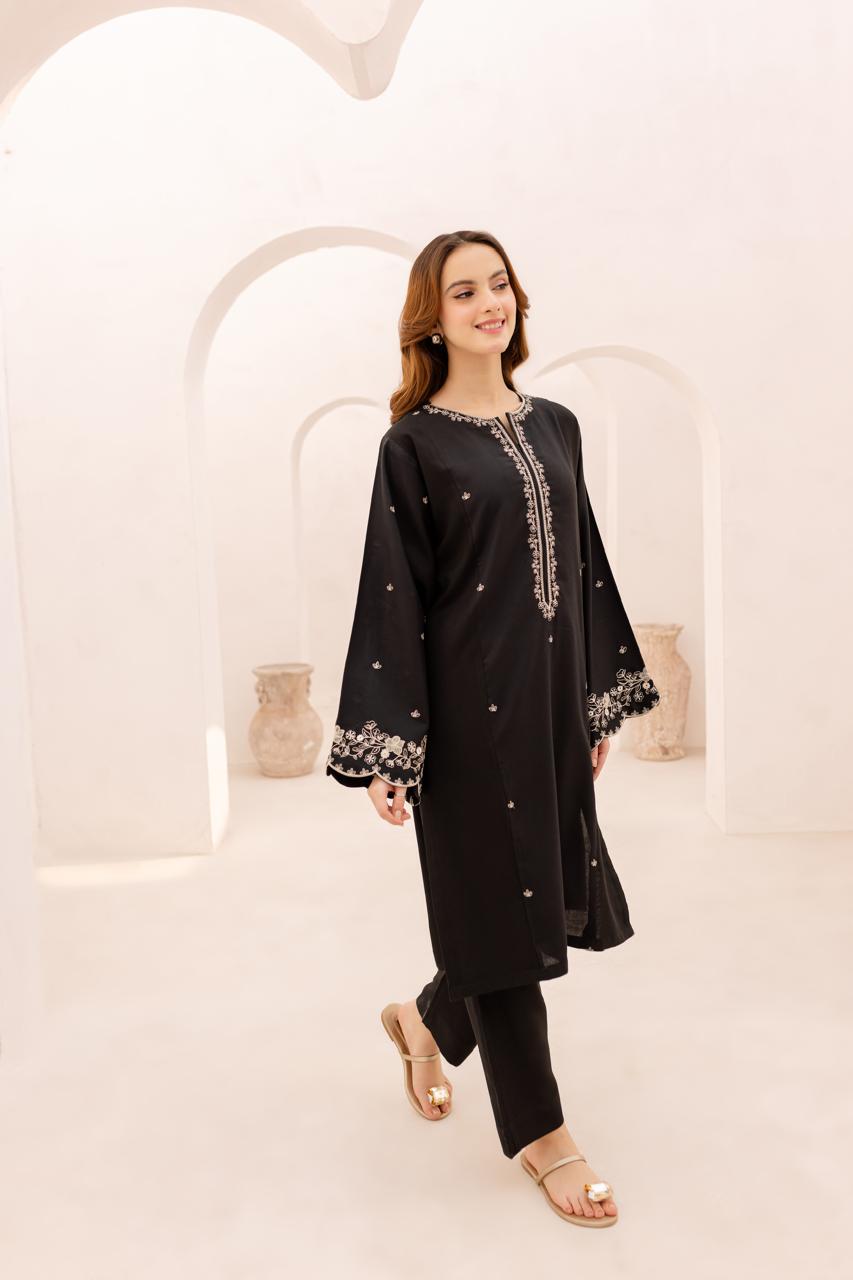 2PC Summer Embroidered Dress - 1081