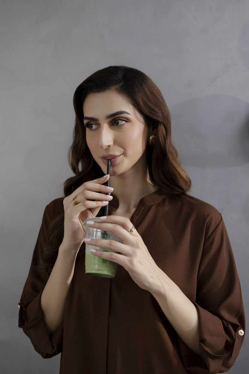 Solid 2PC Dress - SP-01 Chocolate Brown