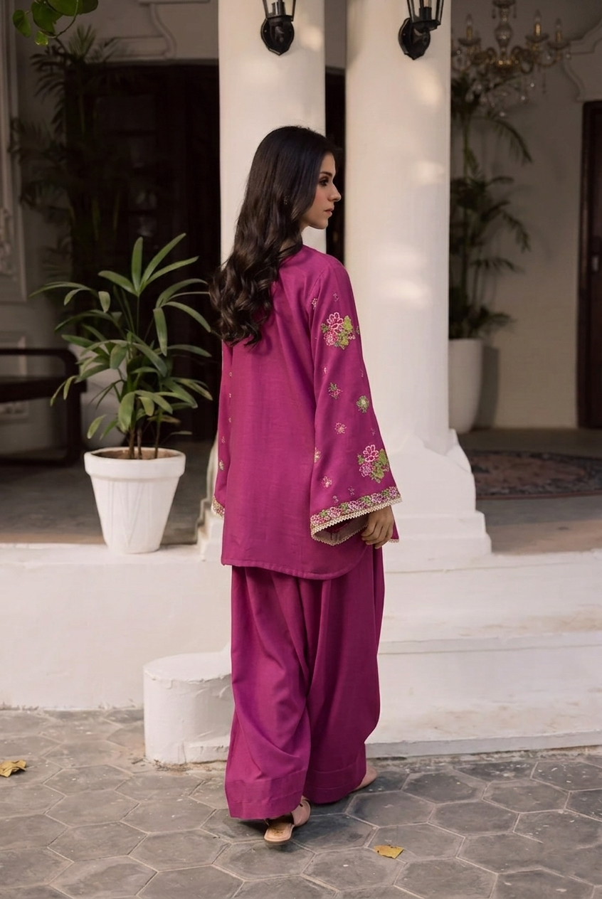 2PC Summer Embroidered Dress - 1222