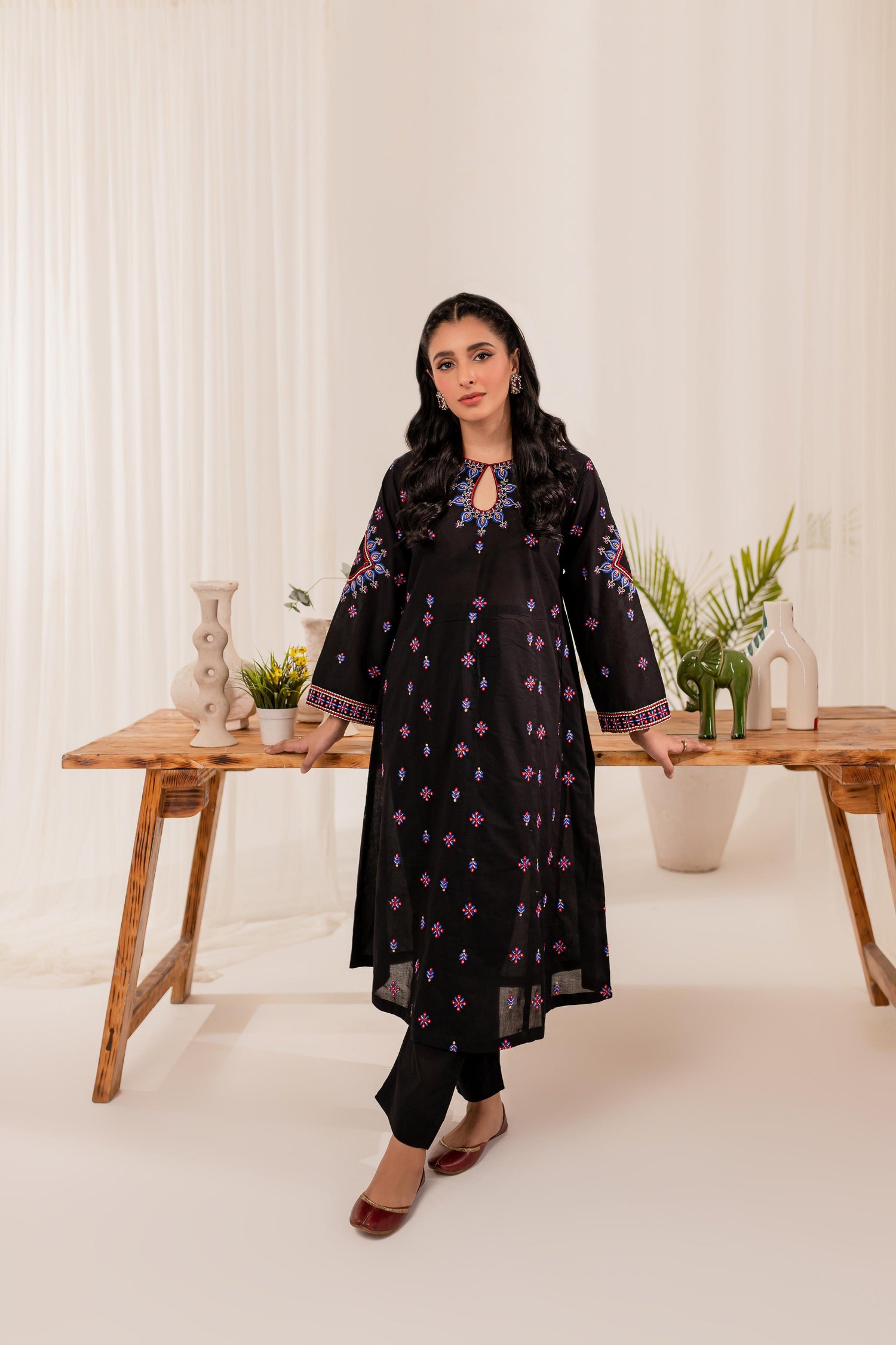 2PC Summer Embroidered Dress- EBF01
