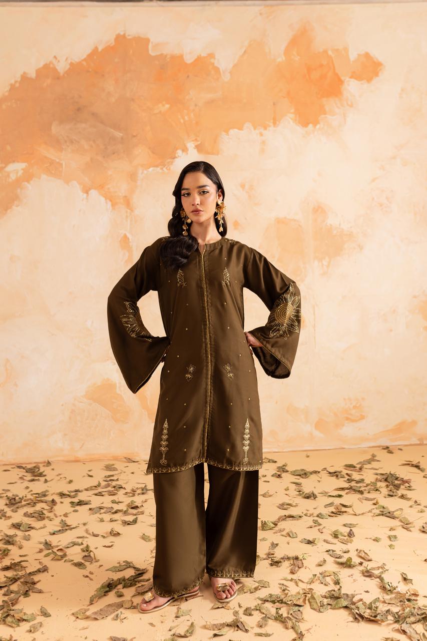 2PC Summer Luxury Embroidered Dress - 1093