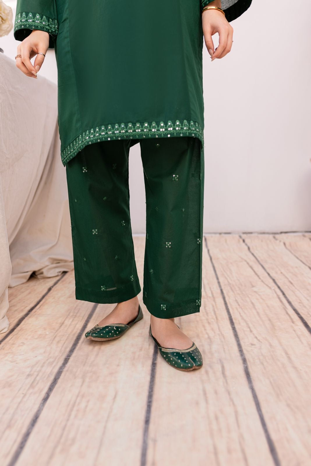 2PC Summer Embroidered Dress - 1038