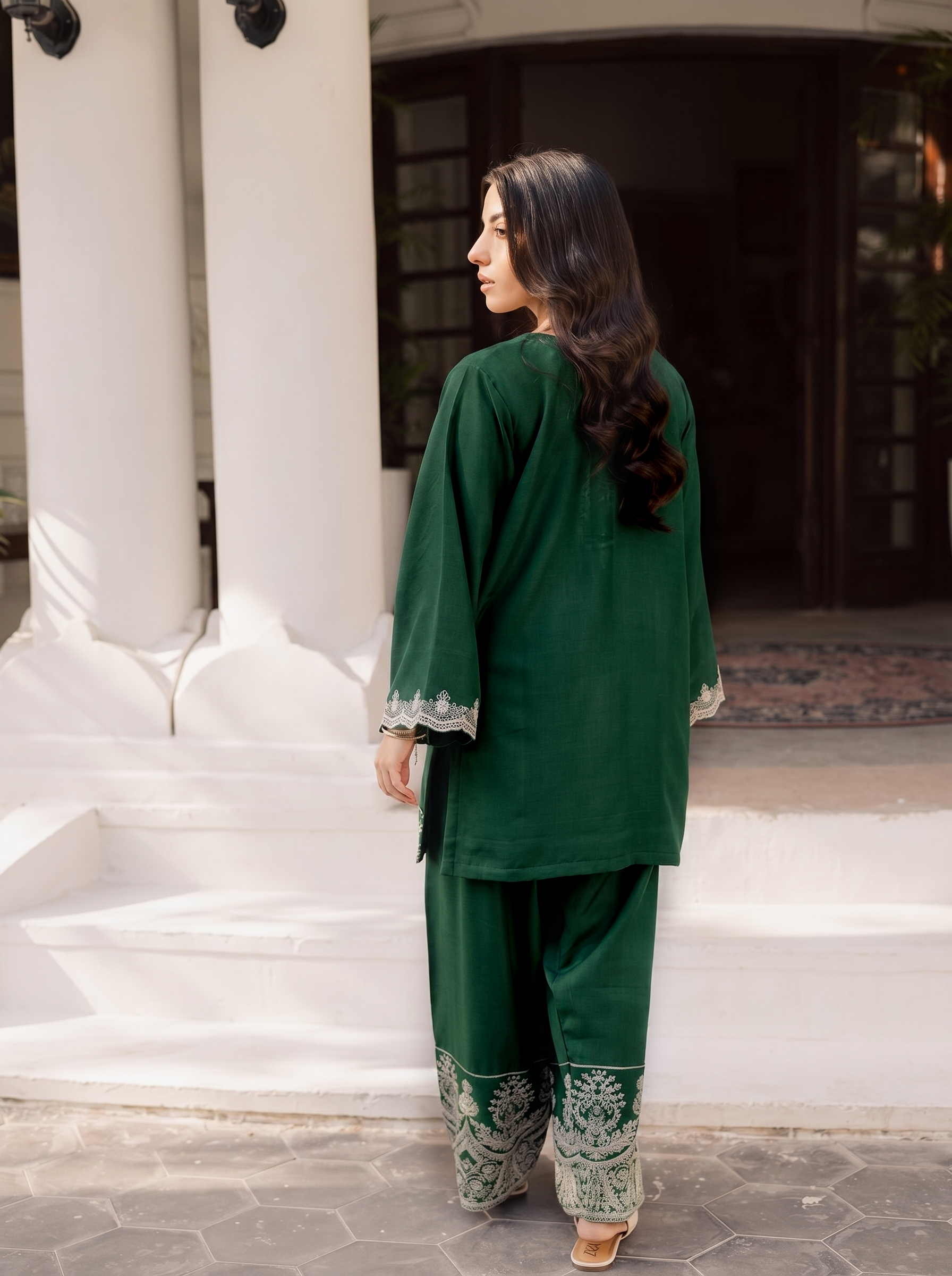 2PC Summer Embroidered Dress - 1225