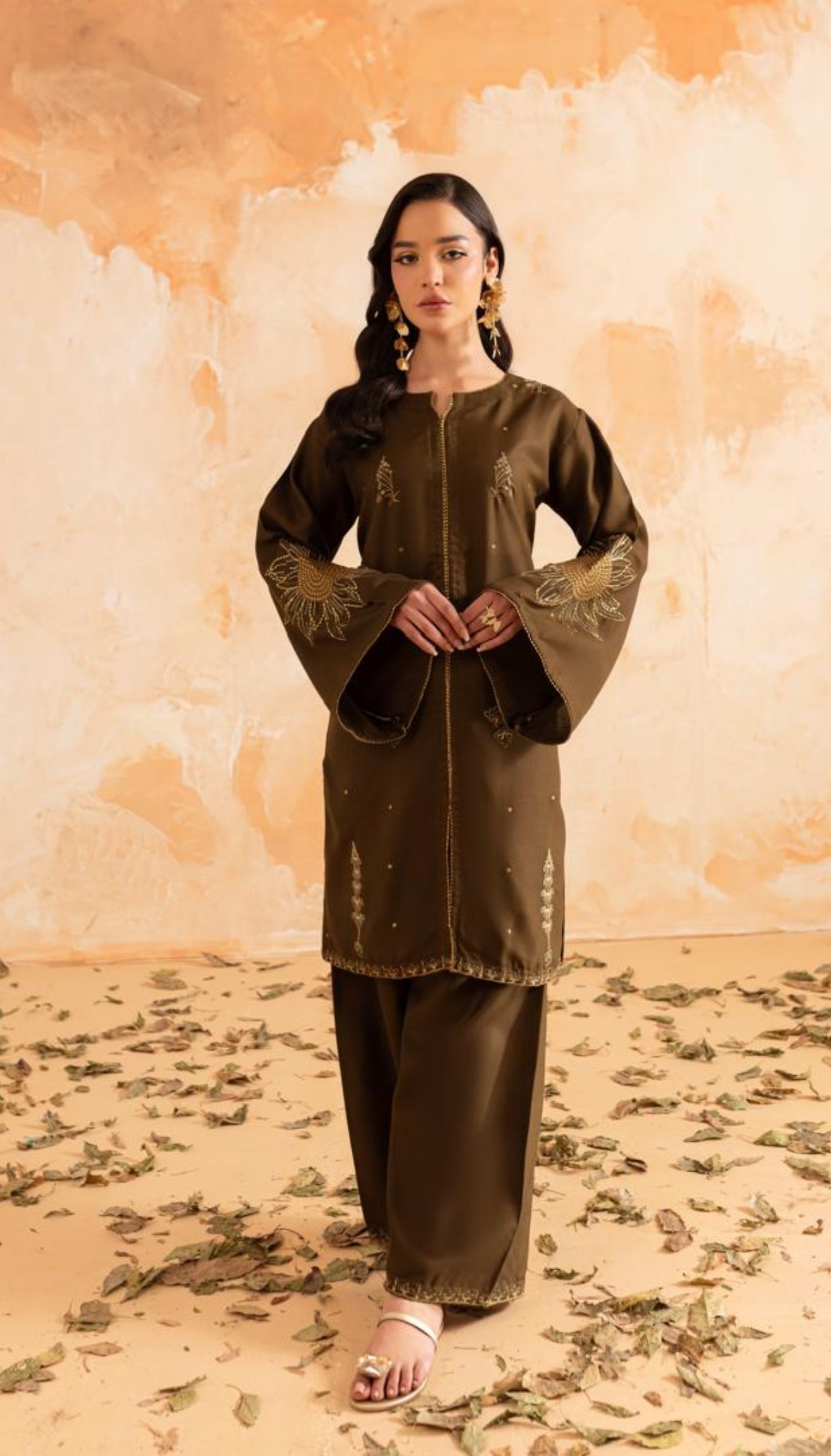 2PC Summer Luxury Embroidered Dress - 1093